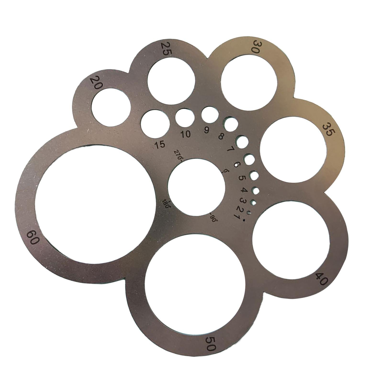 Steel Leather Corner Cutting Ruler Circles Guide DIY for Worker Craft Tool
