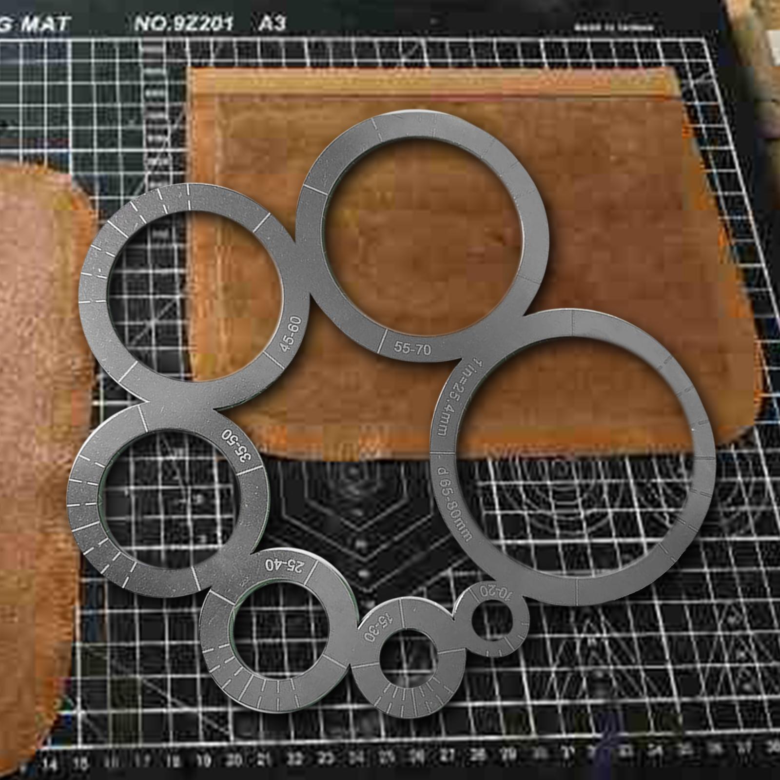 Leather Corner Cutting Ruler Metal Circle Templates DIY Tool Leather Crafts