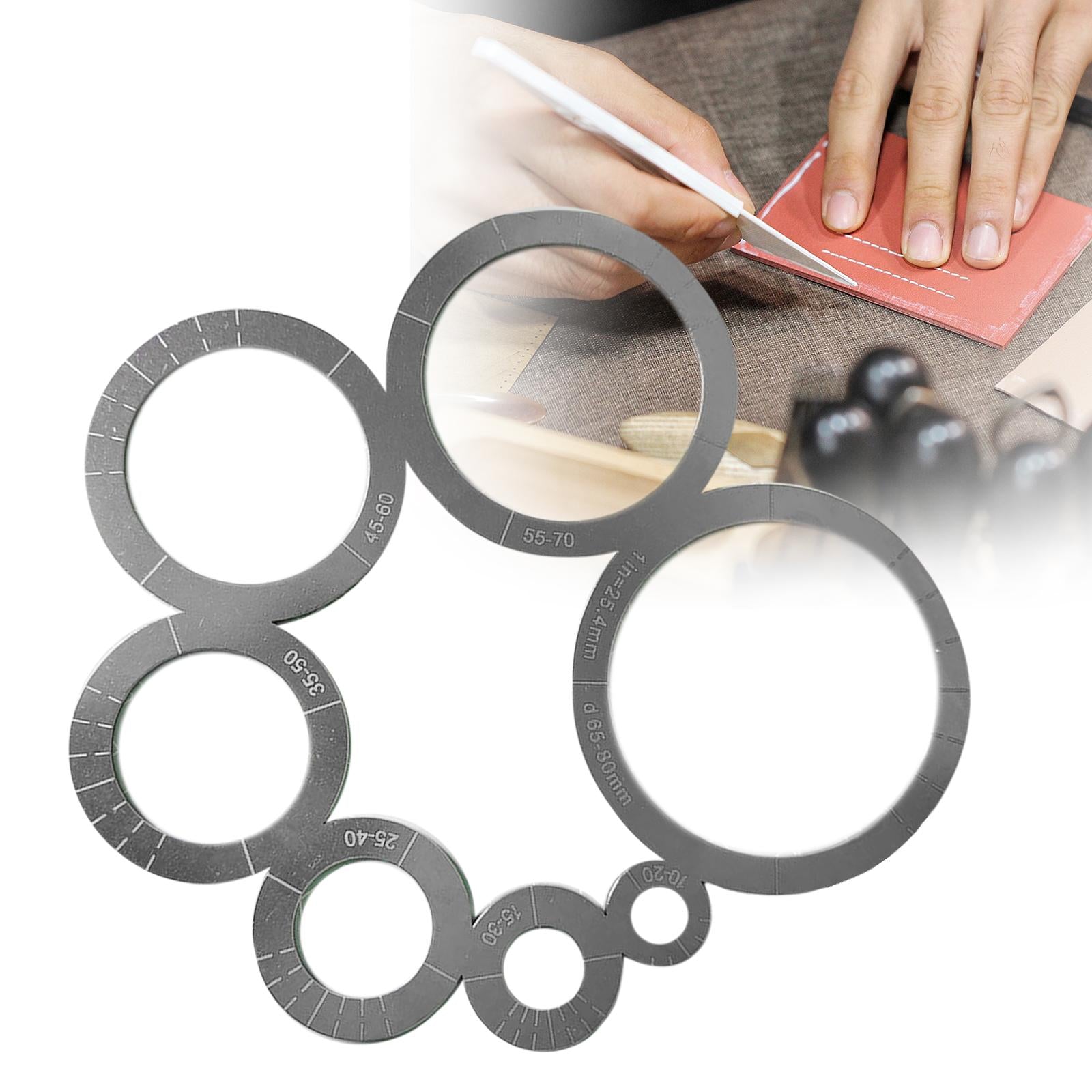 Leather Corner Cutting Ruler Metal Circle Templates DIY Tool Leather Crafts