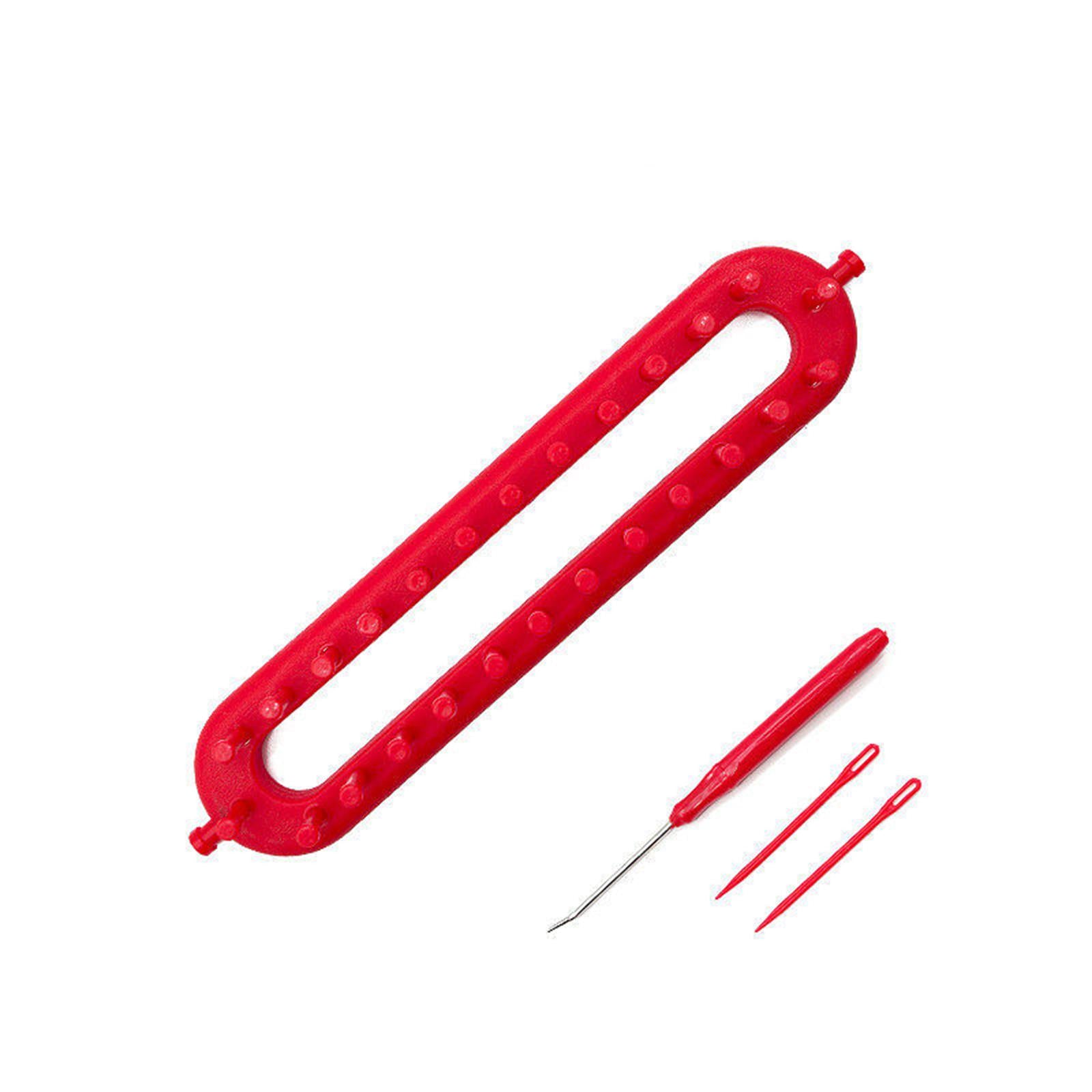 Knitting Loom Kit Sewing Tools Weaving Handmade Knitter Red 10.2inch