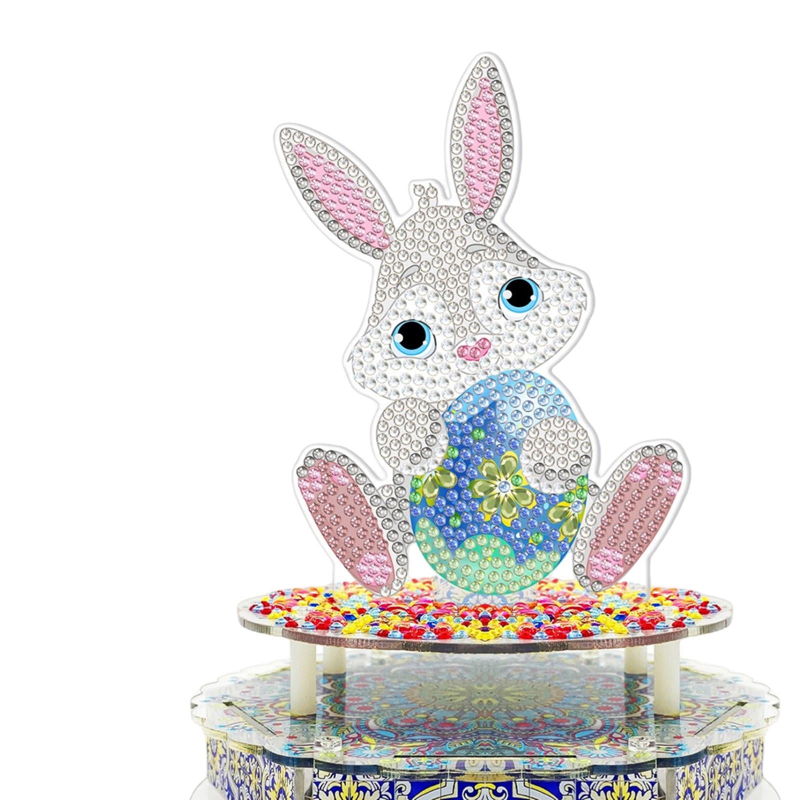 Easter Bunny Diamond Embroidery Music Box for Kids Room Decoration Bunny A