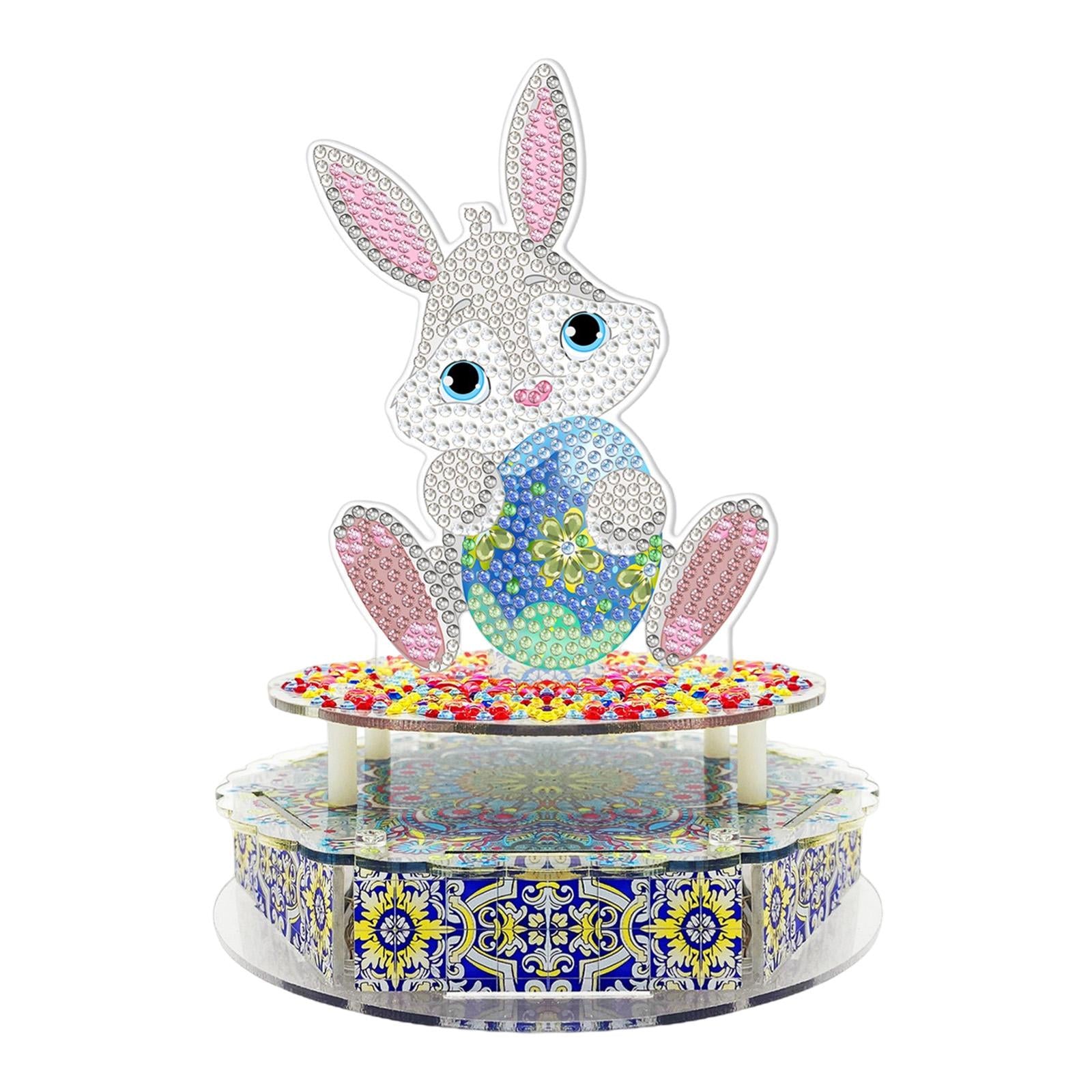 Easter Bunny Diamond Embroidery Music Box for Kids Room Decoration Bunny A