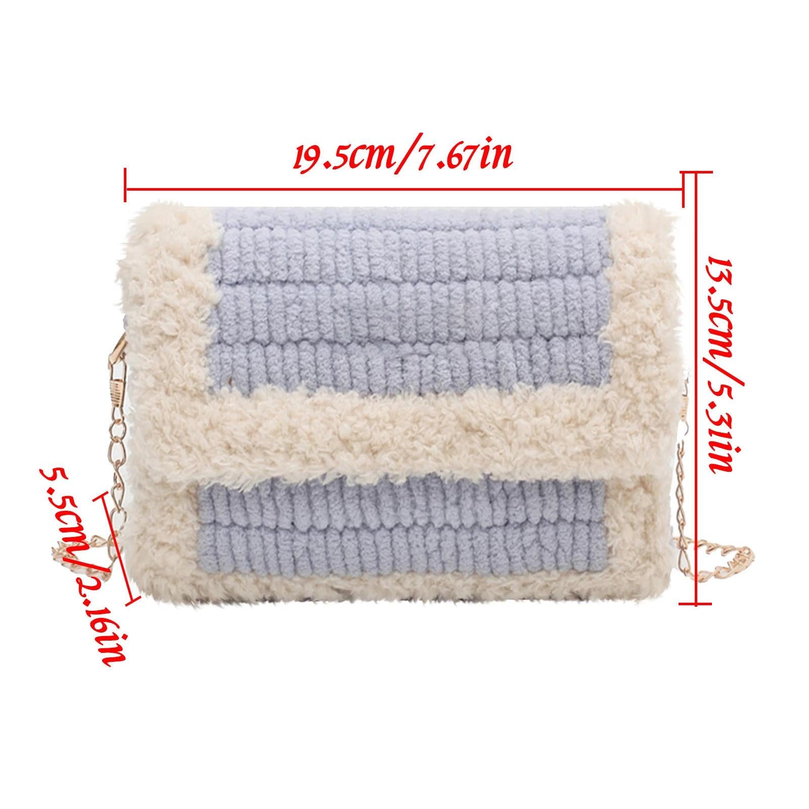 Bag Making Kit with Chain Plastic Mesh Template Handmade Gift for Girl Blue