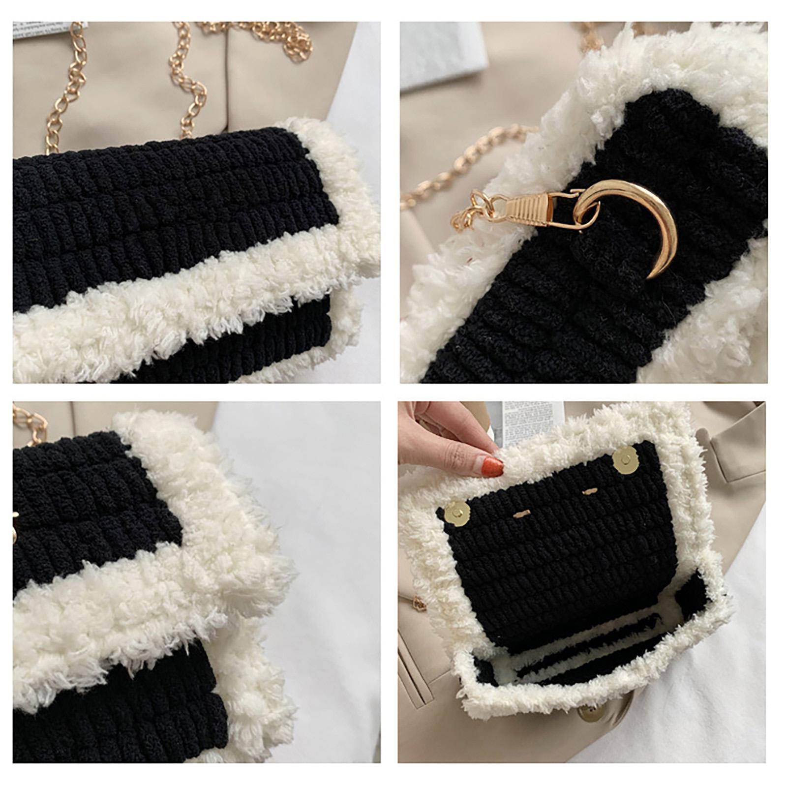 Bag Making Kit with Chain Plastic Mesh Template Handmade Gift for Girl Black