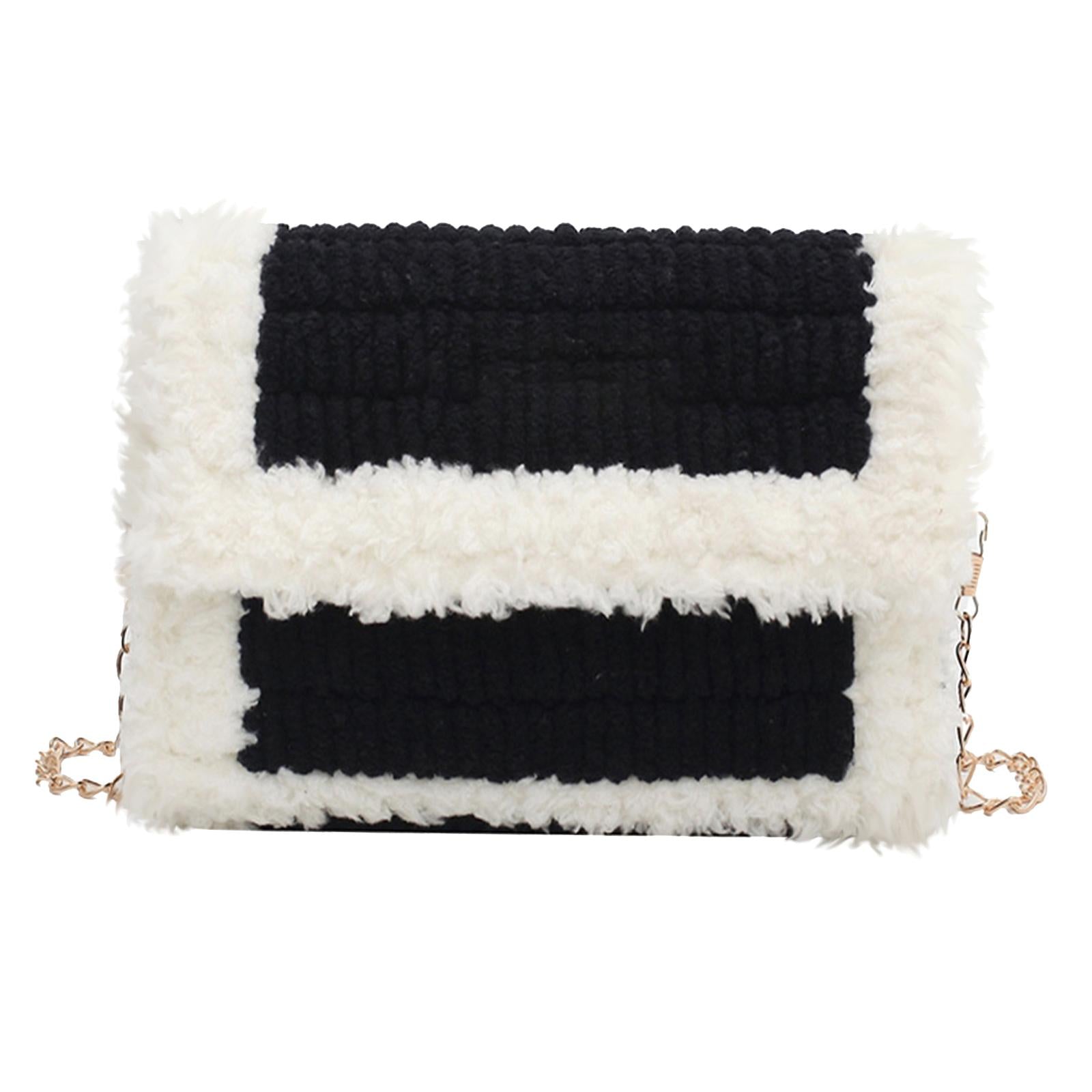 Bag Making Kit with Chain Plastic Mesh Template Handmade Gift for Girl Black