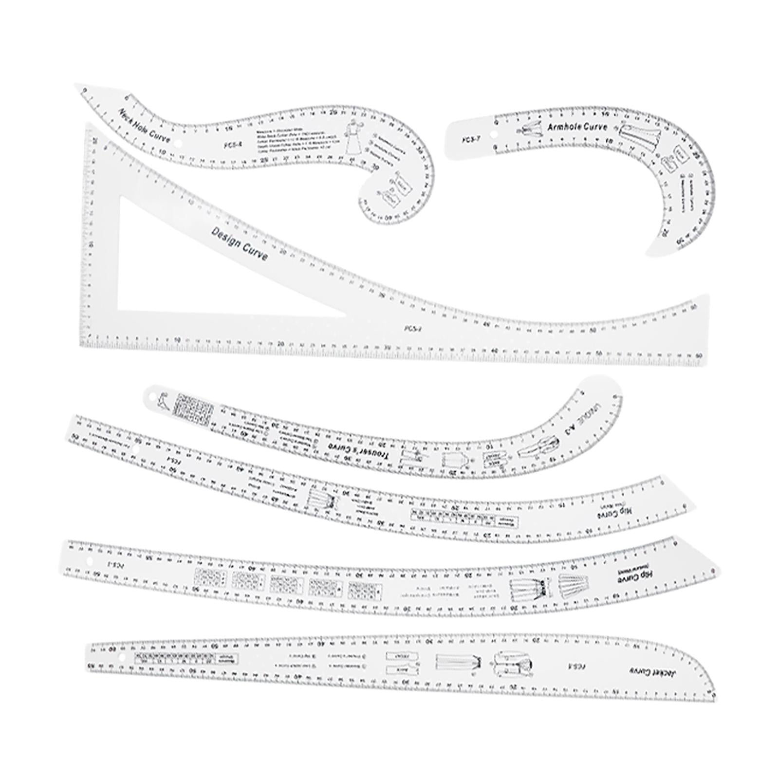 7 Pieces Sewing Ruler Craft Clothing Accessories Needlework for Tailor