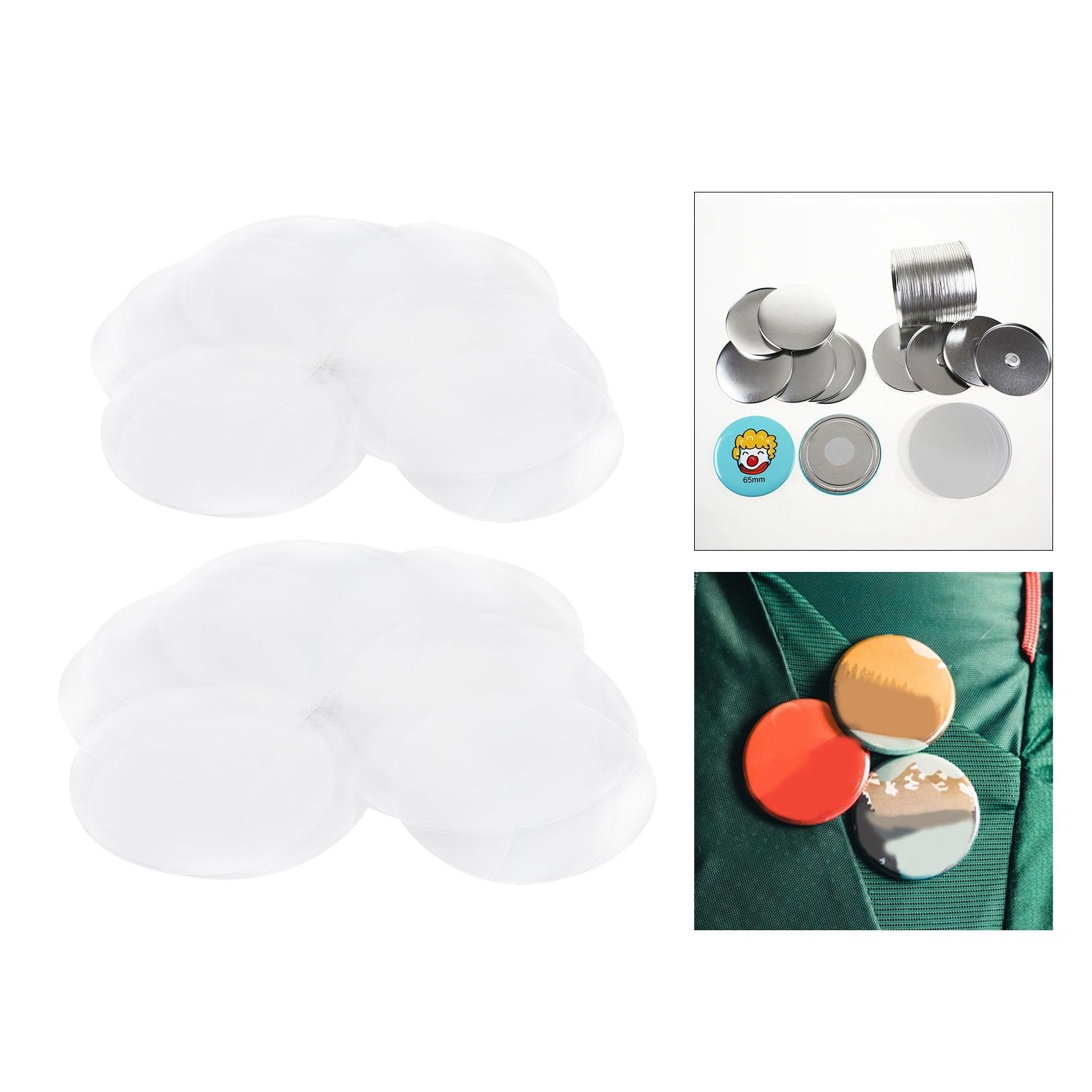 100Pcs Mylar Film Cover Badge Botton Making Machine Components  44MM