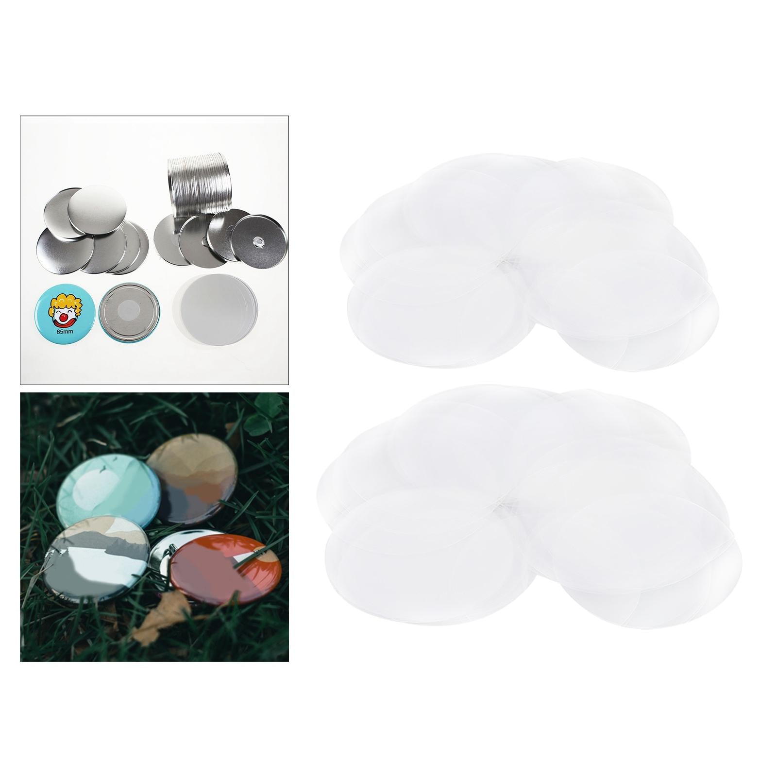 100Pcs Mylar Film Cover Badge Botton Making Machine Components  44MM
