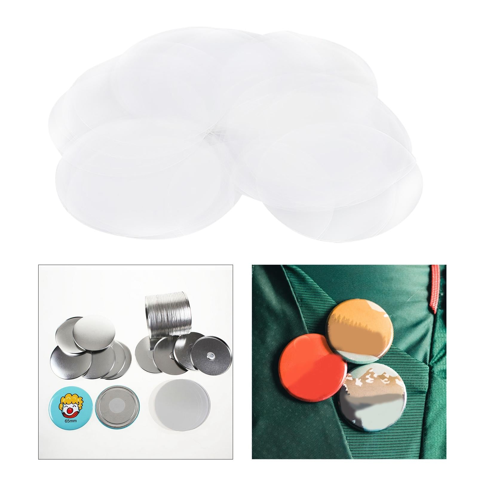 100Pcs Mylar Film Cover Badge Botton Making Machine Components  58MM