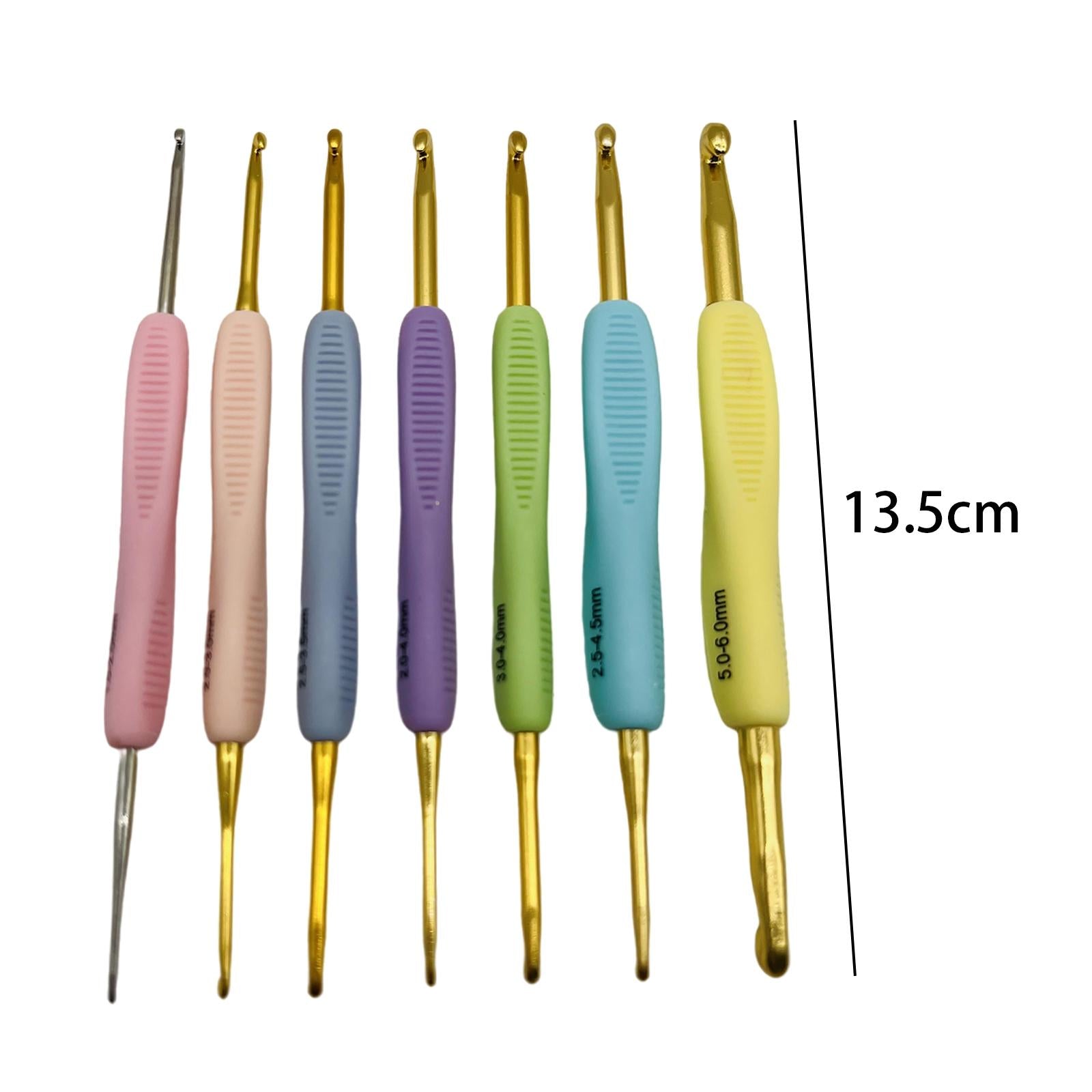 7 Set Crochet Hook Yarn Kit Knitting Needle Sewing Tool Metal Crochet Hooks
