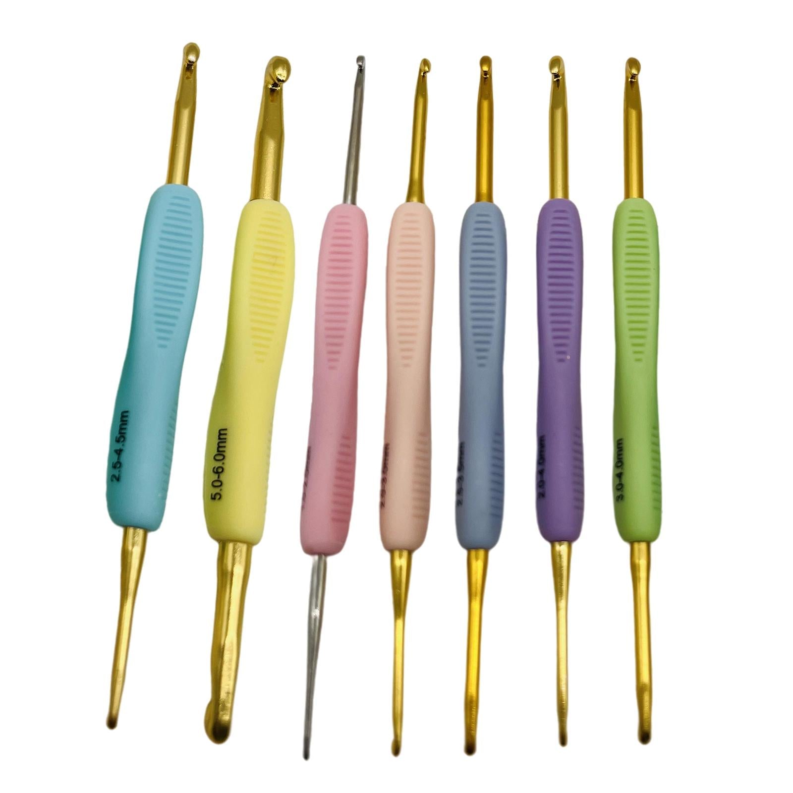 7 Set Crochet Hook Yarn Kit Knitting Needle Sewing Tool Metal Crochet Hooks