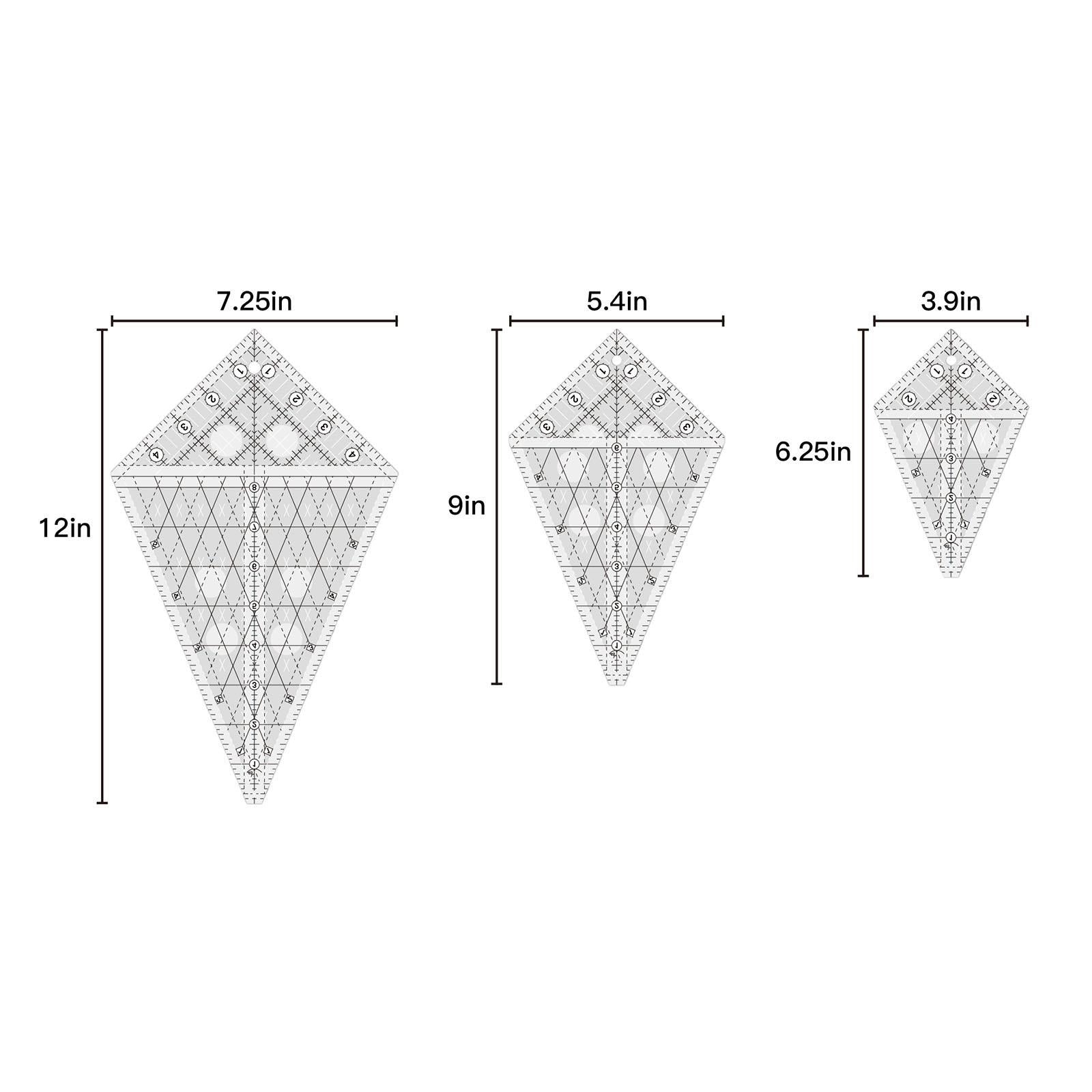 Acrylic Quilting Template Ruler Patchwork Measuring Periwinkle for Supplies M