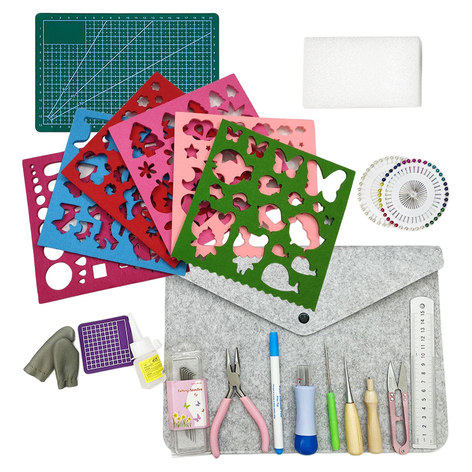 24Pcs DIY Suit Needle Felting Kit for DIY Craft Animal Home Decoration