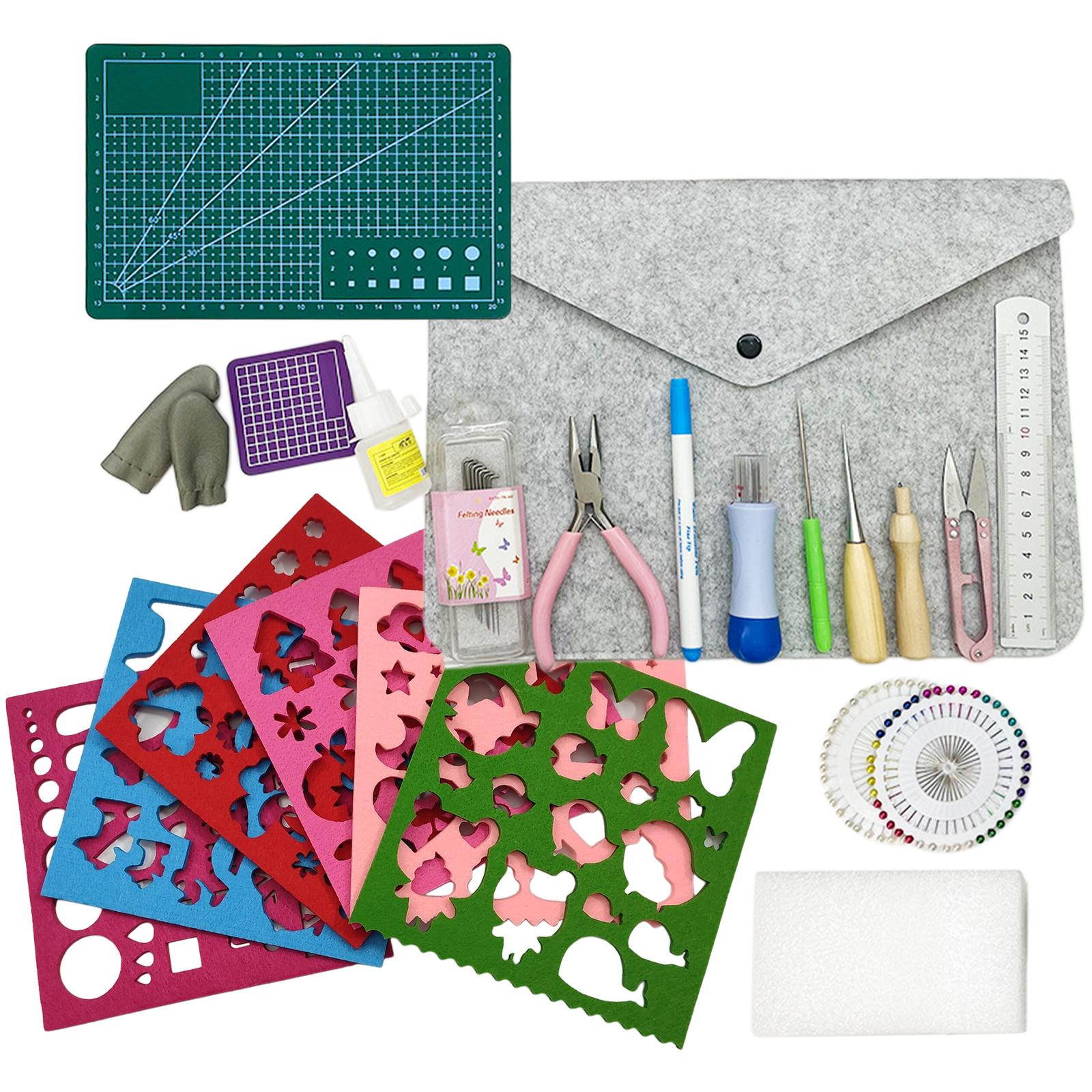 24Pcs DIY Suit Needle Felting Kit for DIY Craft Animal Home Decoration