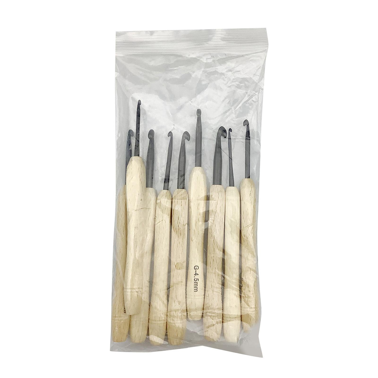 9Pcs Crochet Hooks Yarn Knitting with Bag DIY  Transparent bag packaging