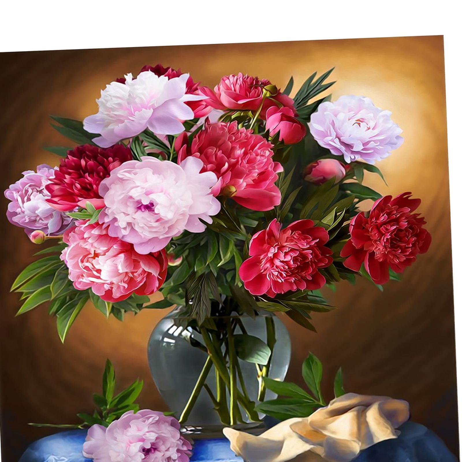 Stamped Flower Cross Stitch Kit Embroidery Starter Kits with Accessories