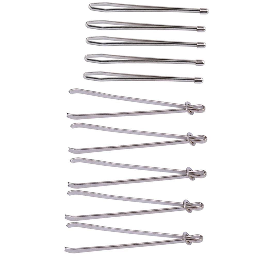 10x Bodkin Elastic Cord Threader Tweezers Clip for Rope Threading Ribbon