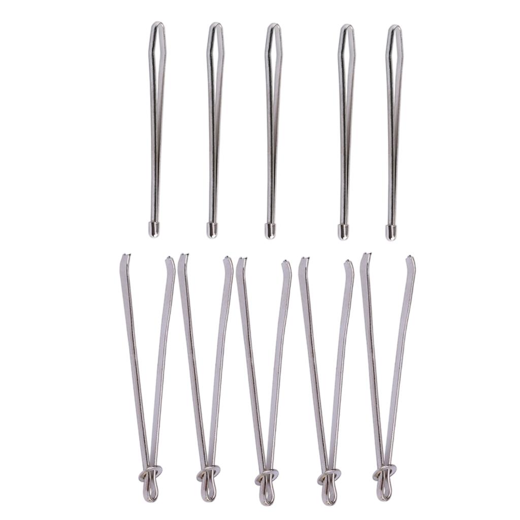10x Bodkin Elastic Cord Threader Tweezers Clip for Rope Threading Ribbon