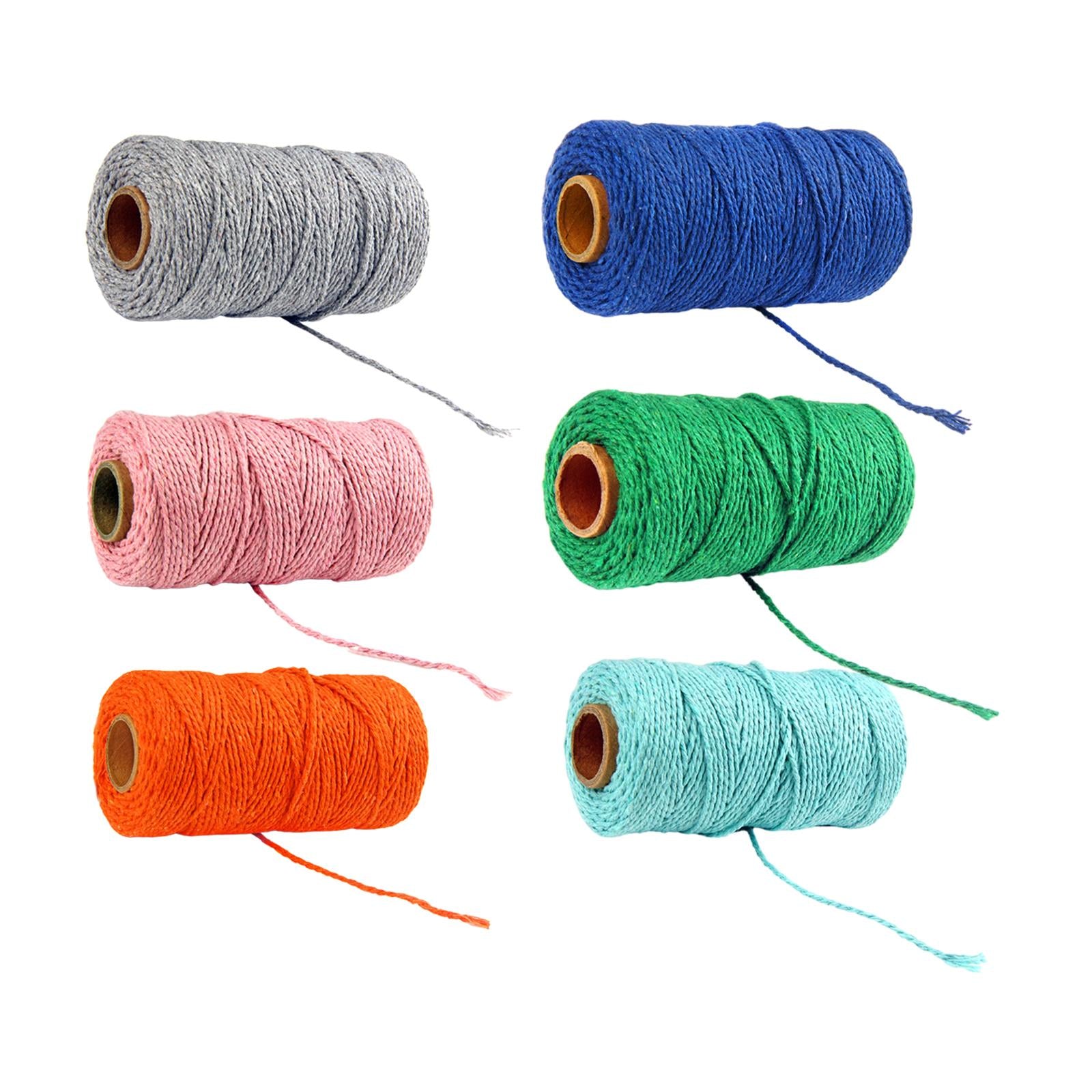 Twisted Cotton Rope Soft Bag String Beading Braided Rope Craft Orange