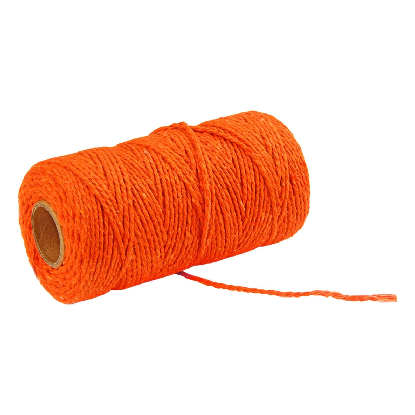 Twisted Cotton Rope Soft Bag String Beading Braided Rope Craft Orange