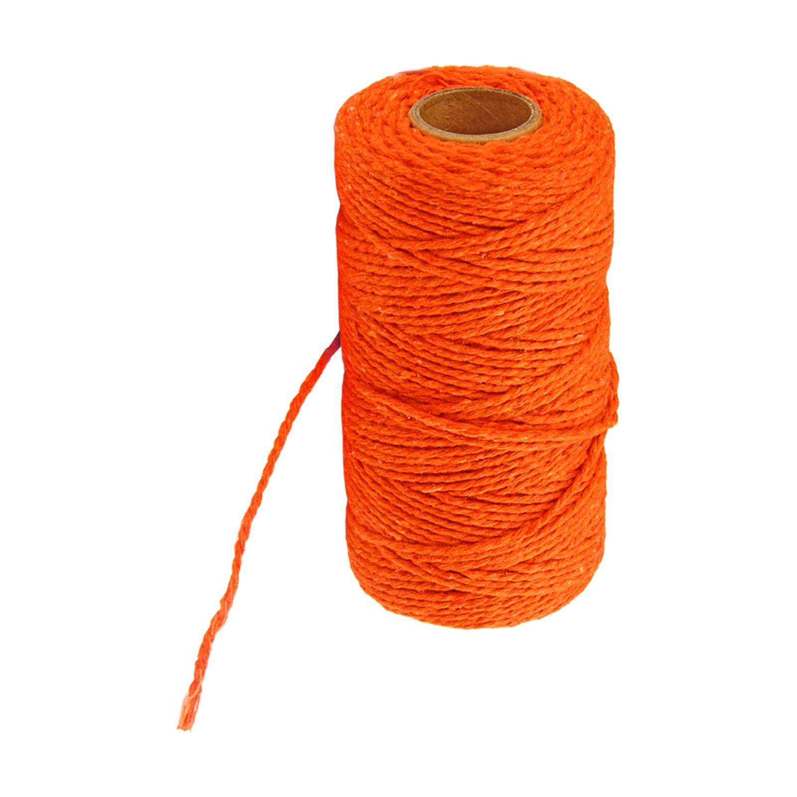 Twisted Cotton Rope Soft Bag String Beading Braided Rope Craft Orange