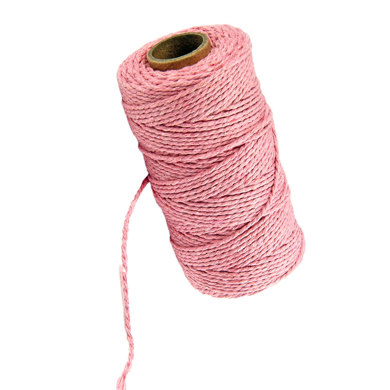 Twisted Cotton Rope Soft Bag String Beading Braided Rope Craft Pink