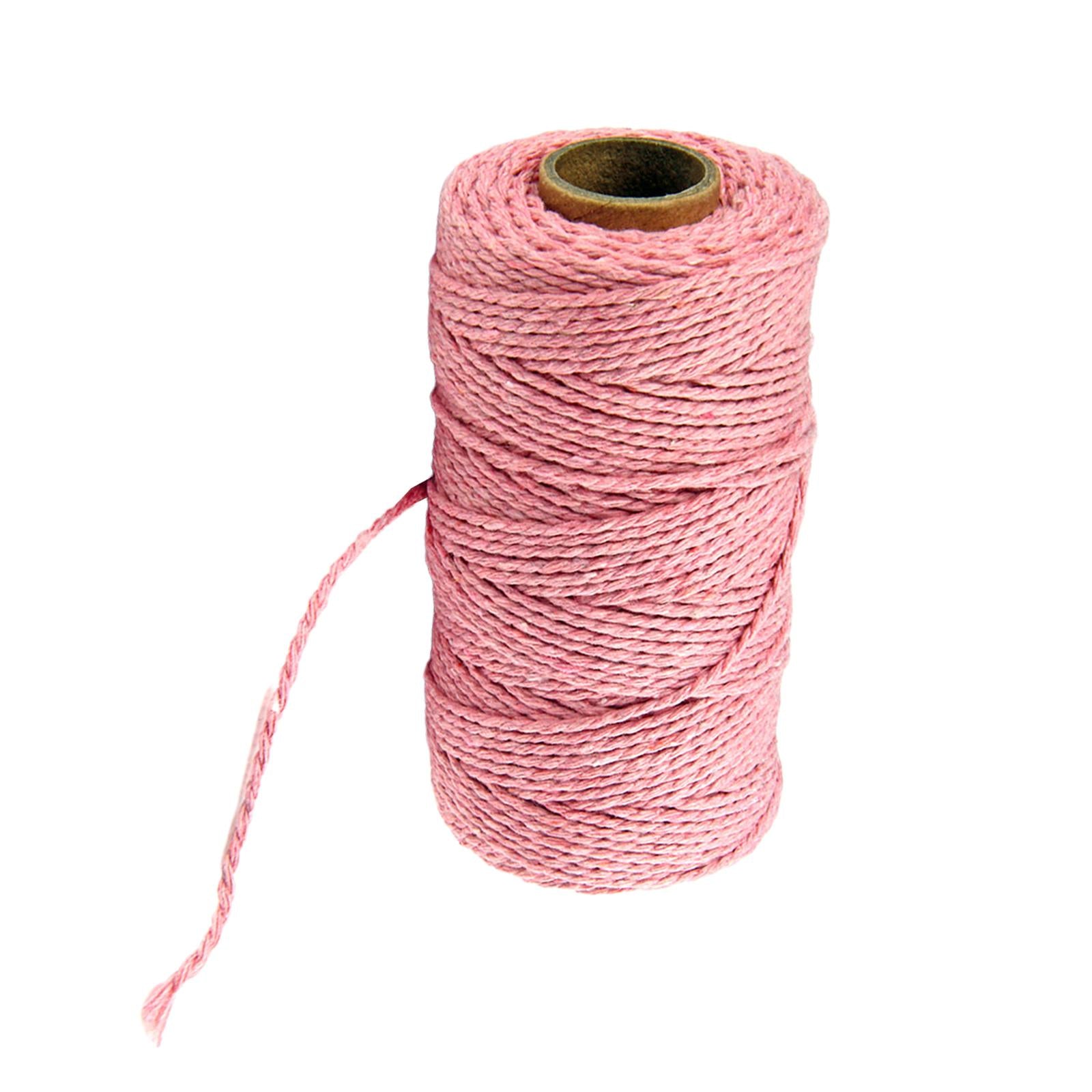 Twisted Cotton Rope Soft Bag String Beading Braided Rope Craft Pink