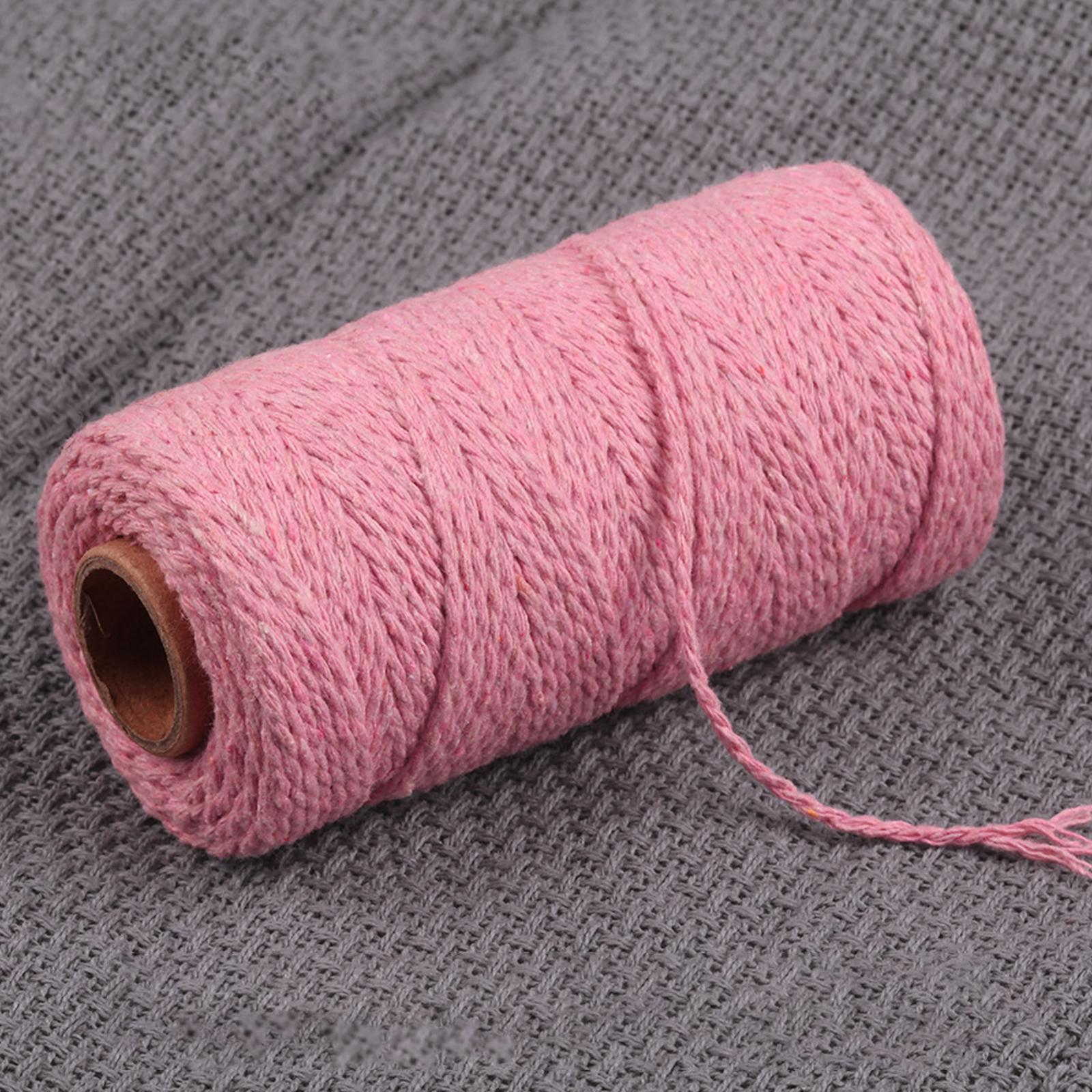Twisted Cotton Rope Soft Bag String Beading Braided Rope Craft Pink