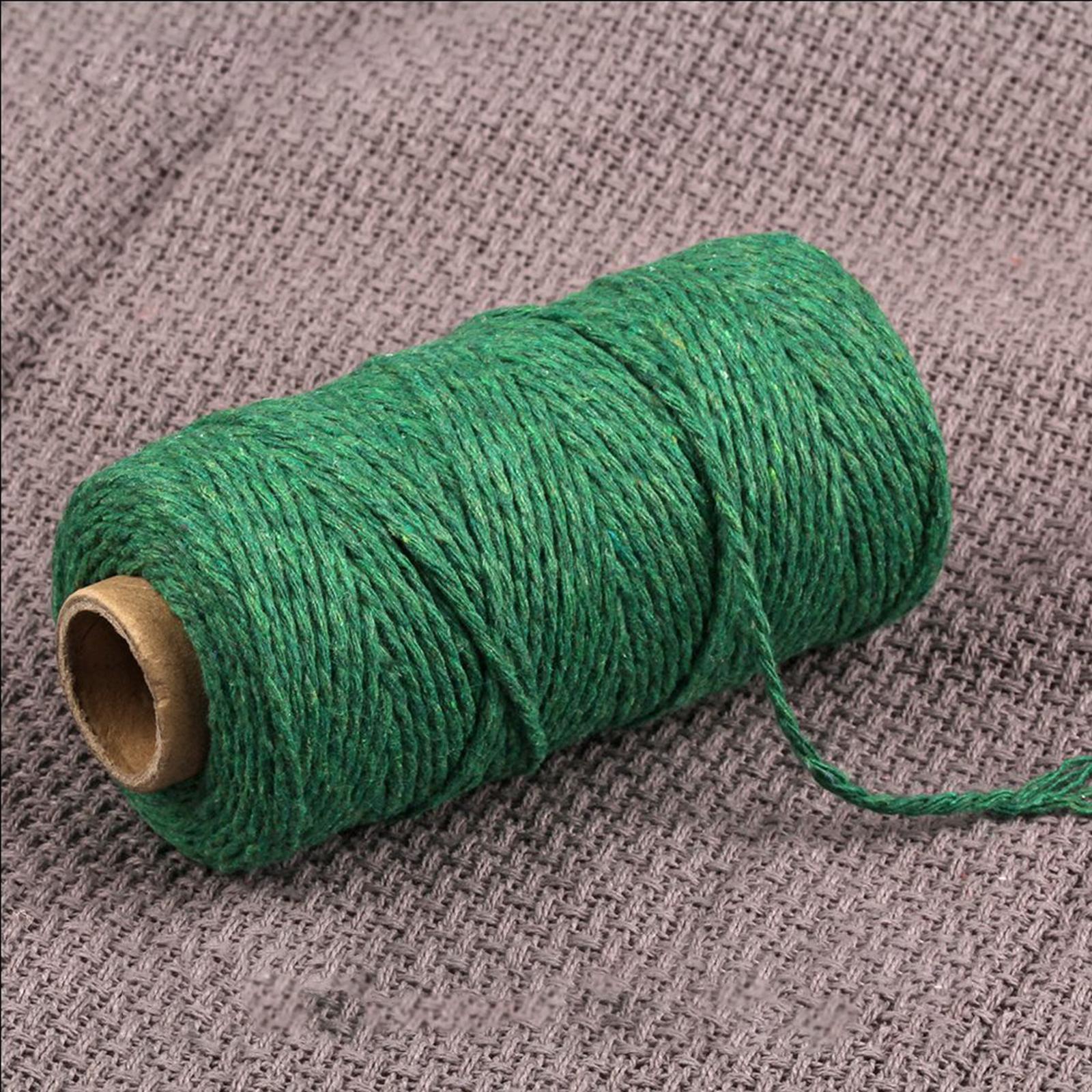 Twisted Cotton Rope Soft Bag String Beading Braided Rope Craft Dark Green