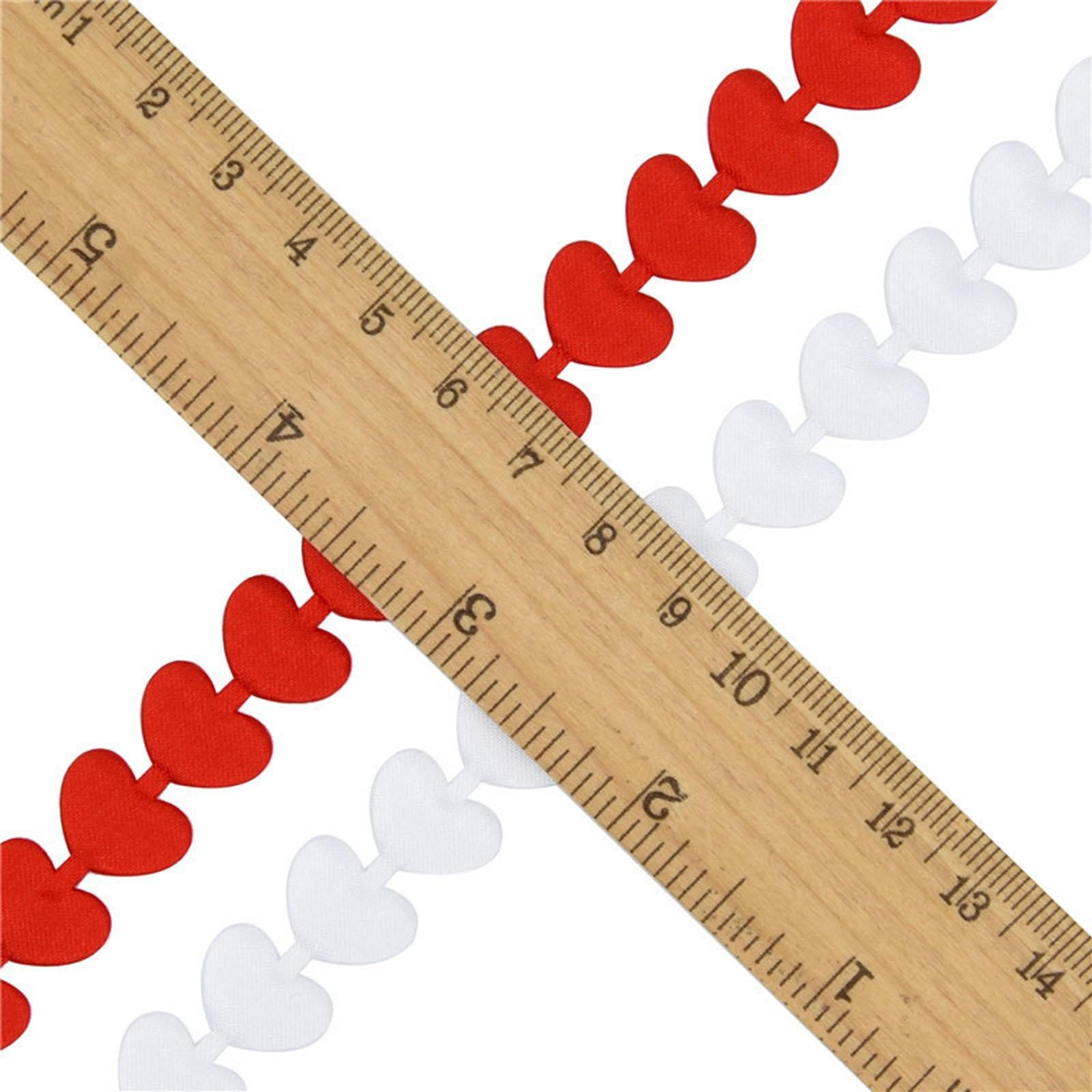 Embossing Heart Ribbon Fabric Lace Trim for Wedding Valentine's Day Red