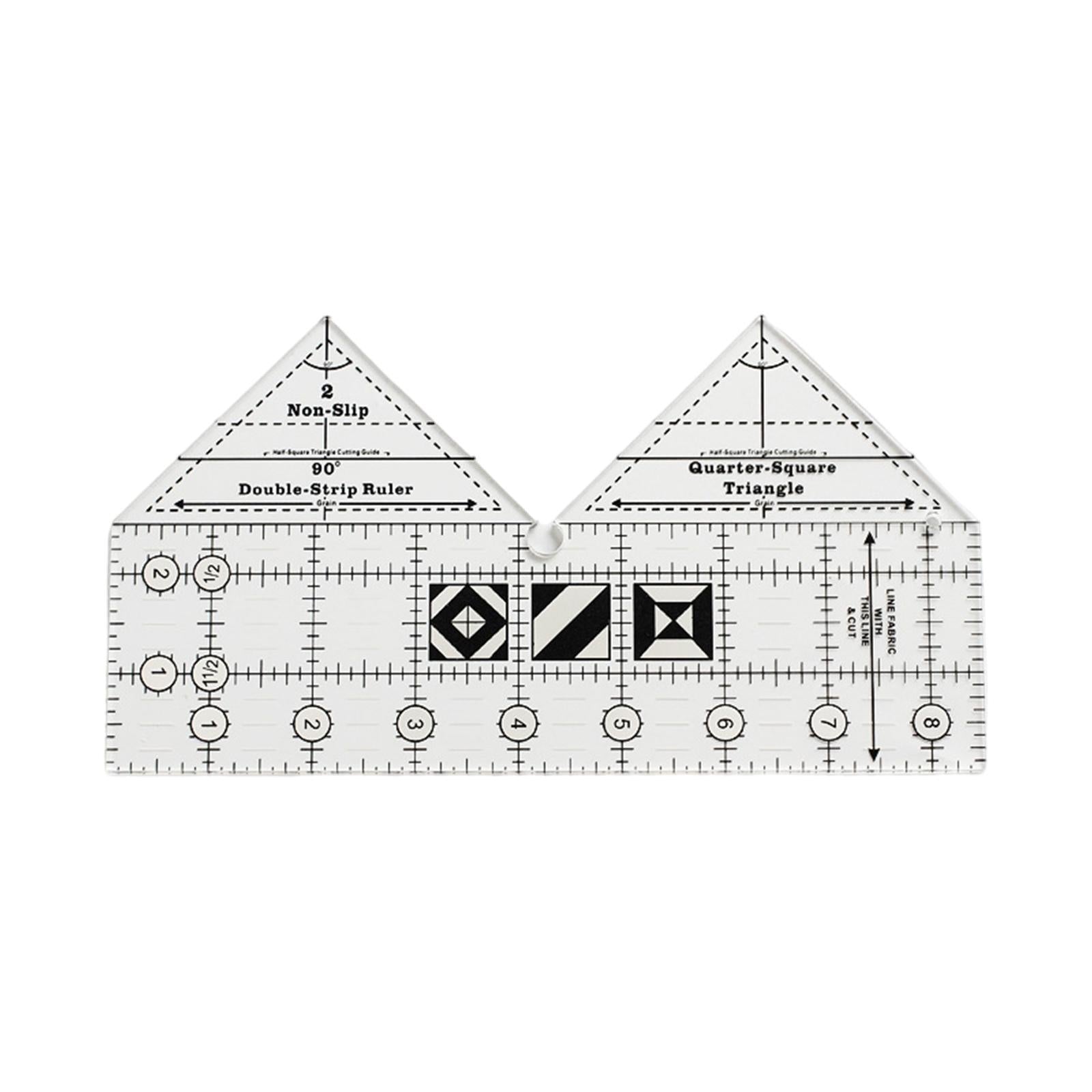 Non Slip Double Strip Ruler Sewing Templates Tailor Cutting Tool 8inch