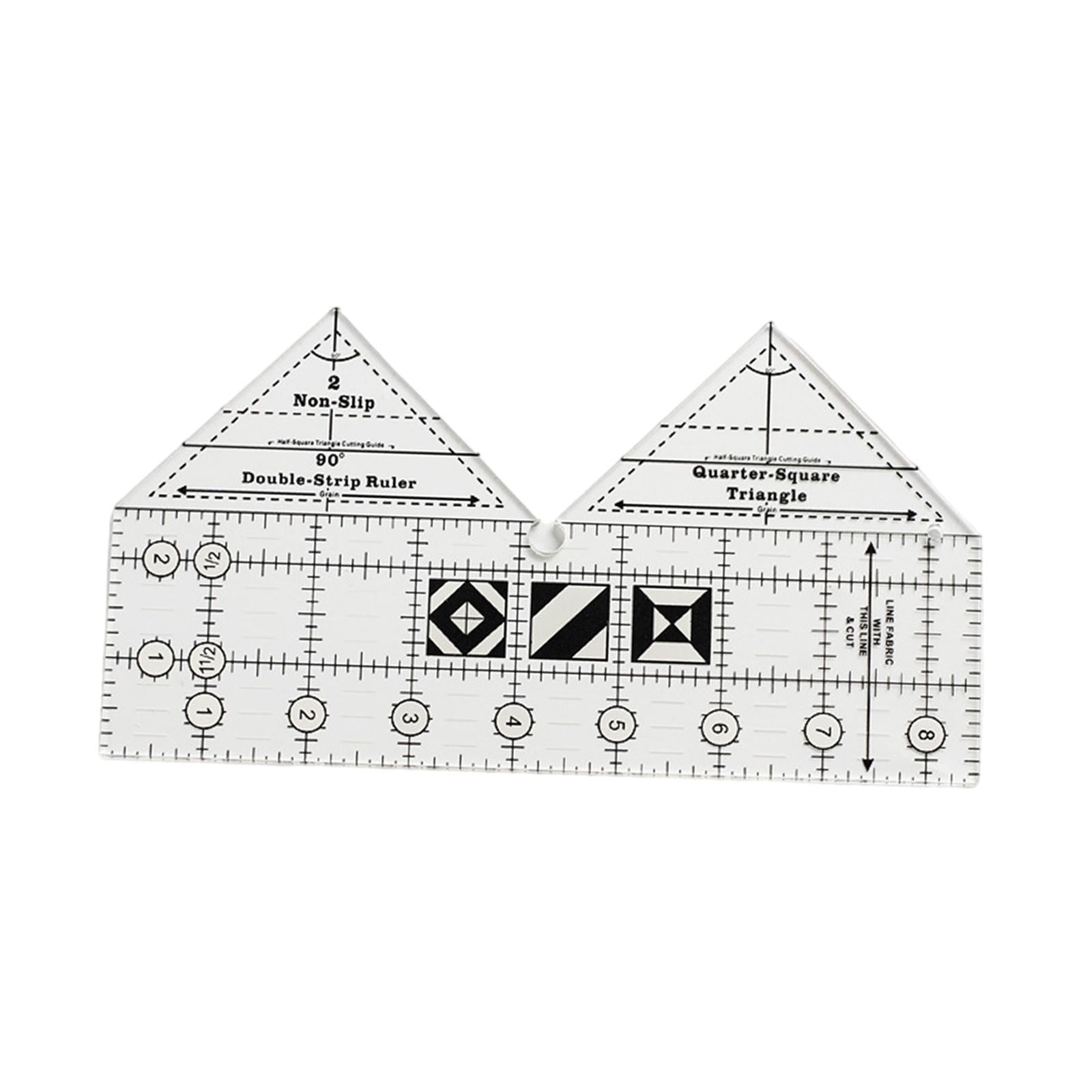 Non Slip Double Strip Ruler Sewing Templates Tailor Cutting Tool 8inch