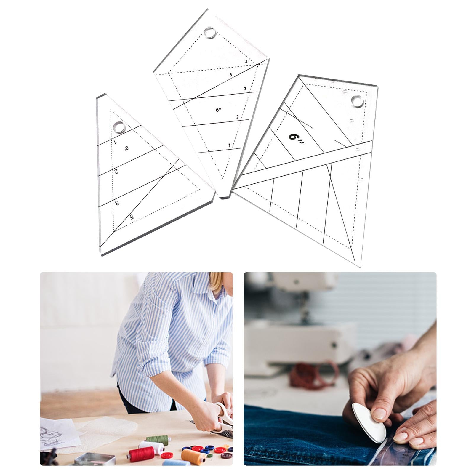 3Pcs Clear Patchwork Quilting Ruler Multifunctional DIY Sewing Supplies