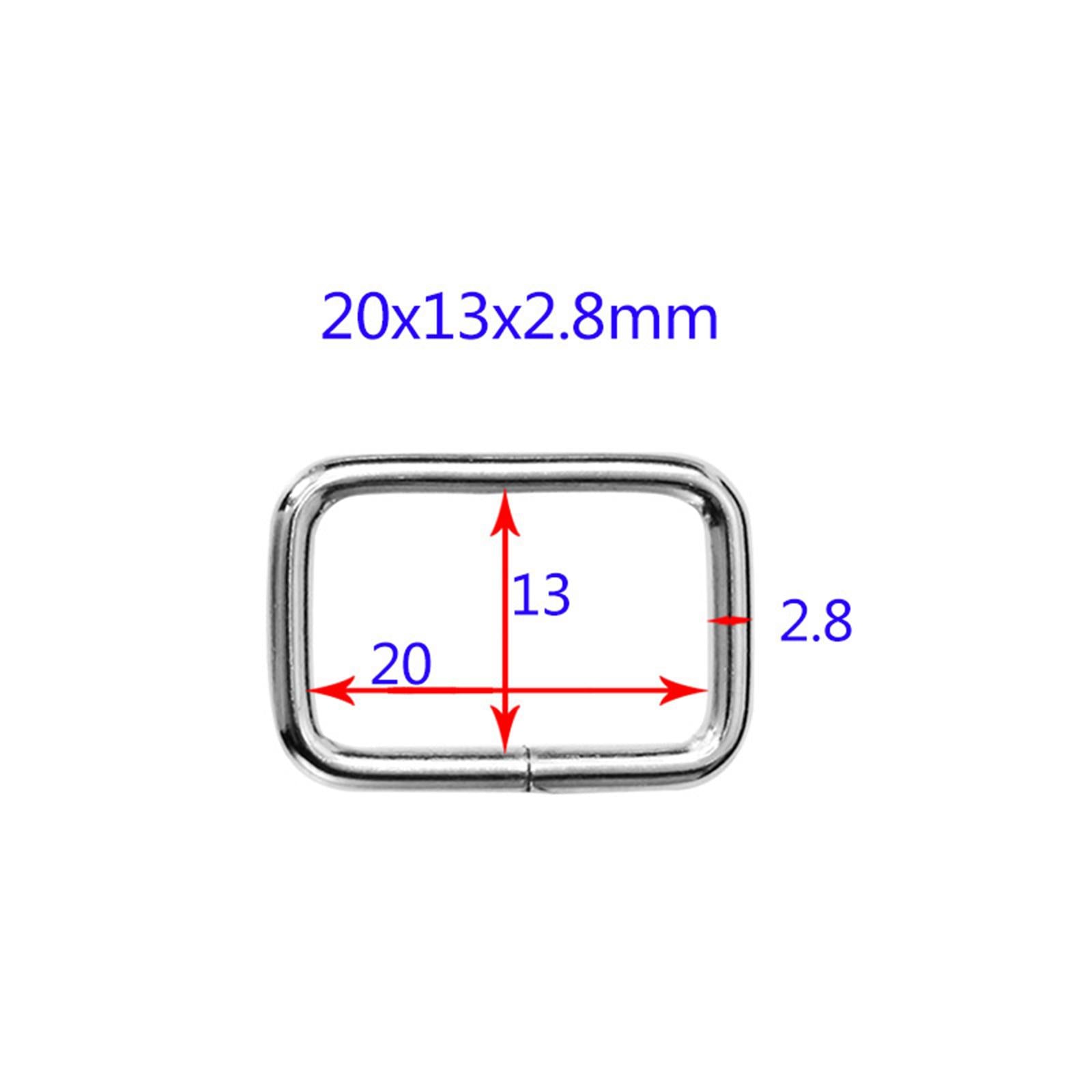 Metal Leather Hand Bag Purse Strap Belt Webbing Rectangle Rings Buckles