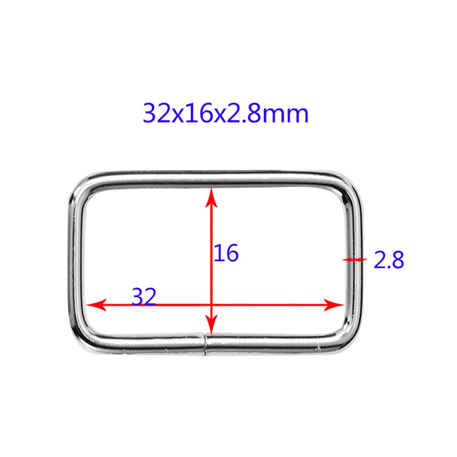 Metal Leather Hand Bag Purse Strap Belt Webbing Rectangle Rings Buckles