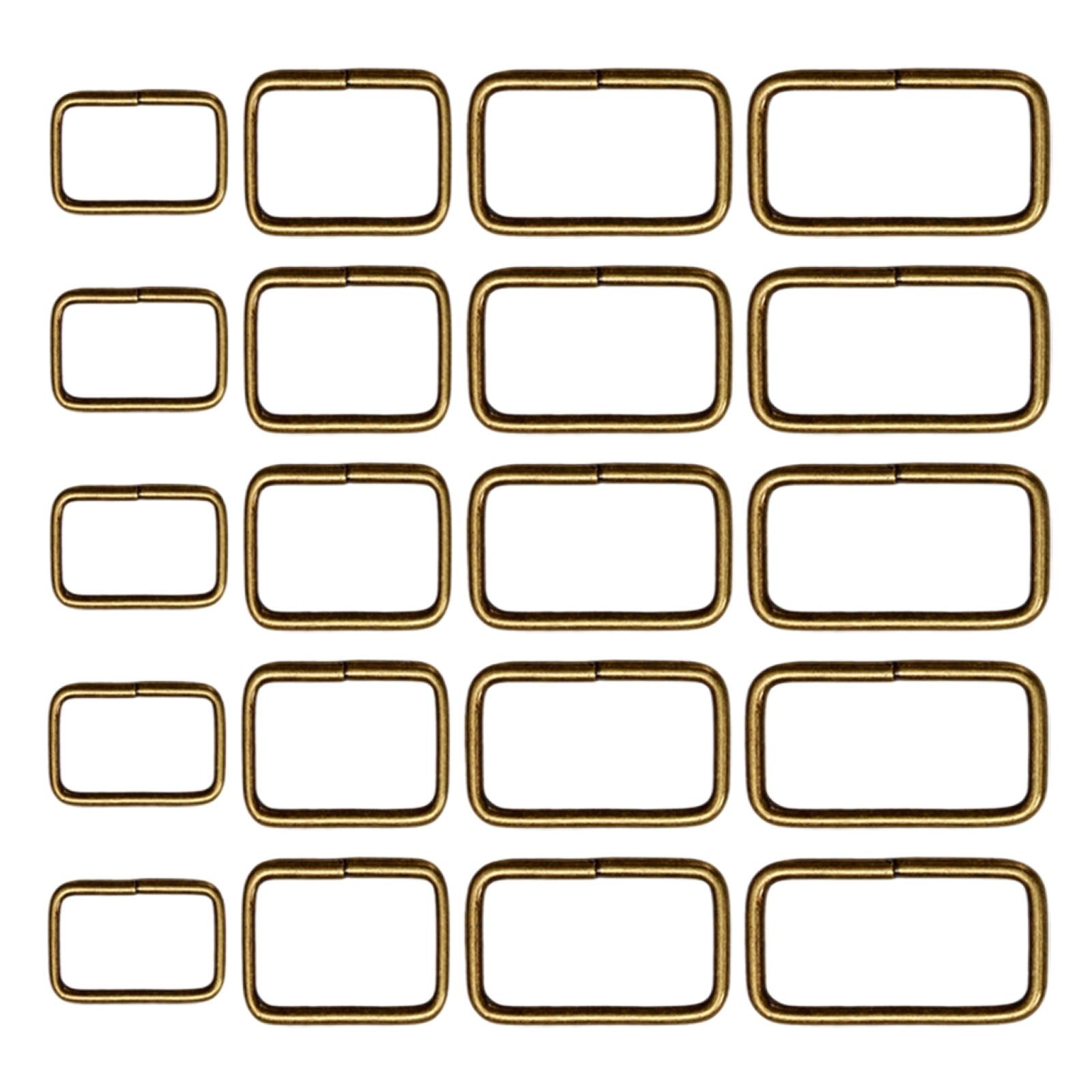 20Pcs Metal Rectangle Ring Webbing Belt Buckle for Dog Leash DIY Accessories