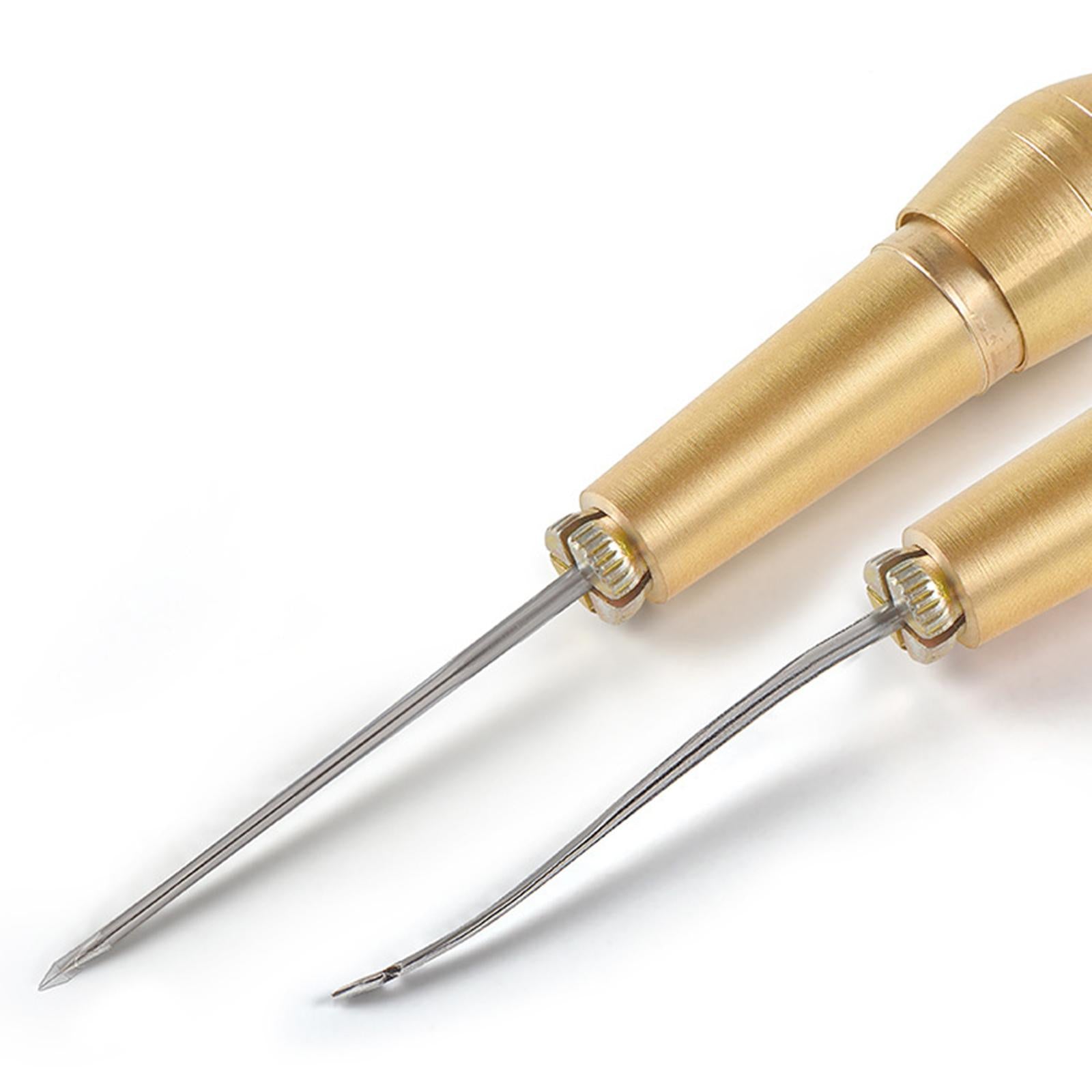 4Pcs Sewing Awl with Copper Handle Shoes Repair Canvas Sewing Tools Tool Kit