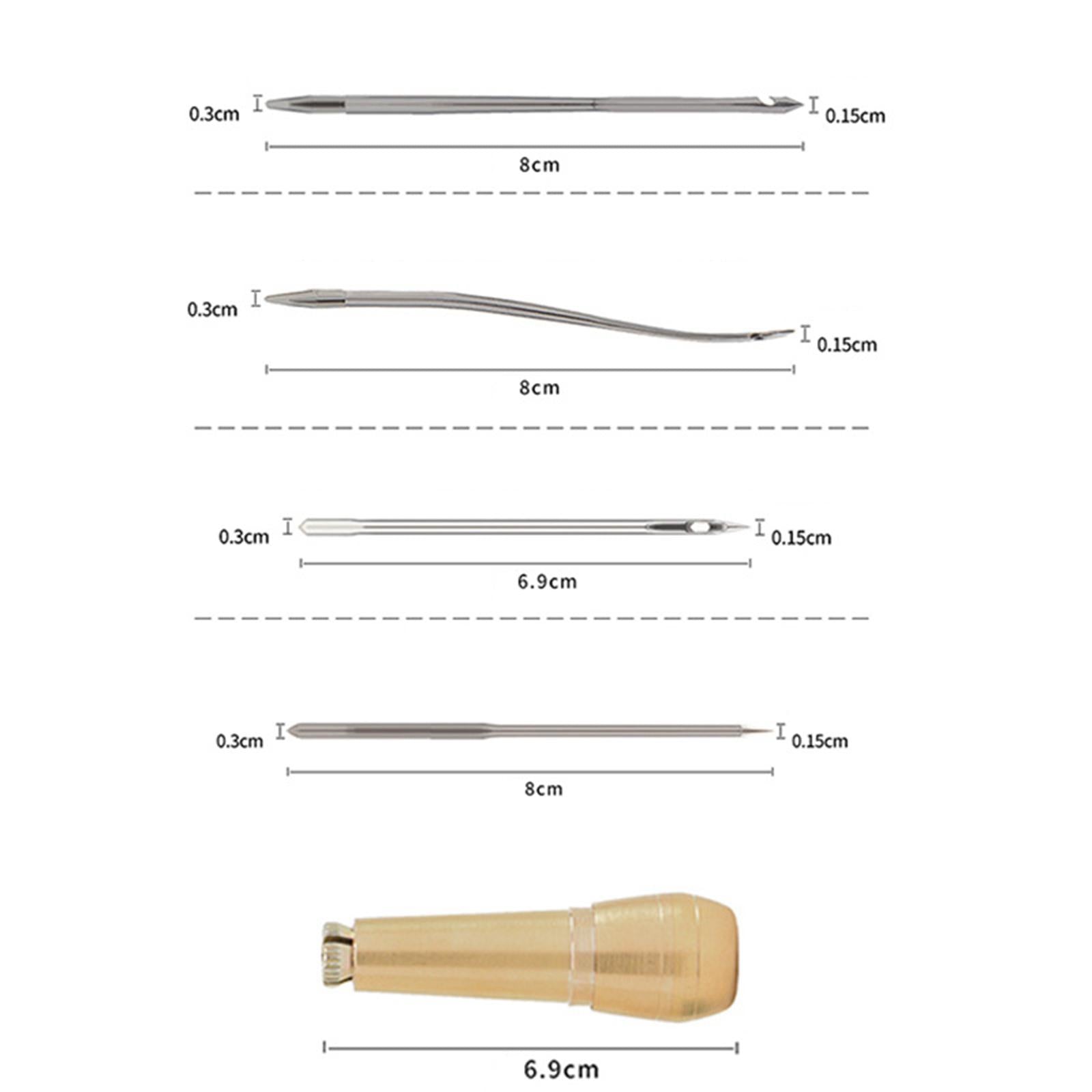 4Pcs Sewing Awl with Copper Handle Shoes Repair Canvas Sewing Tools Tool Kit