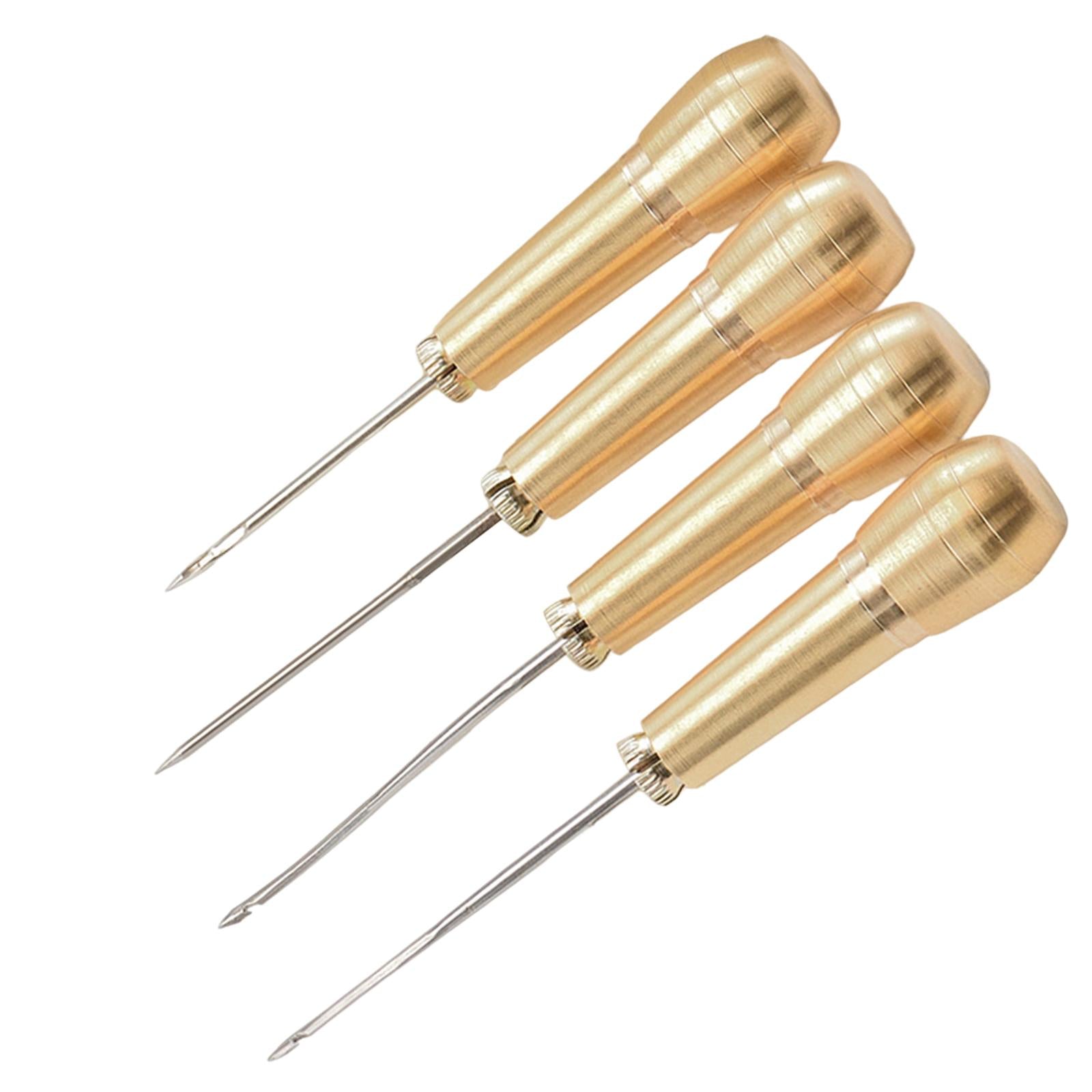 4Pcs Sewing Awl with Copper Handle Shoes Repair Canvas Sewing Tools Tool Kit