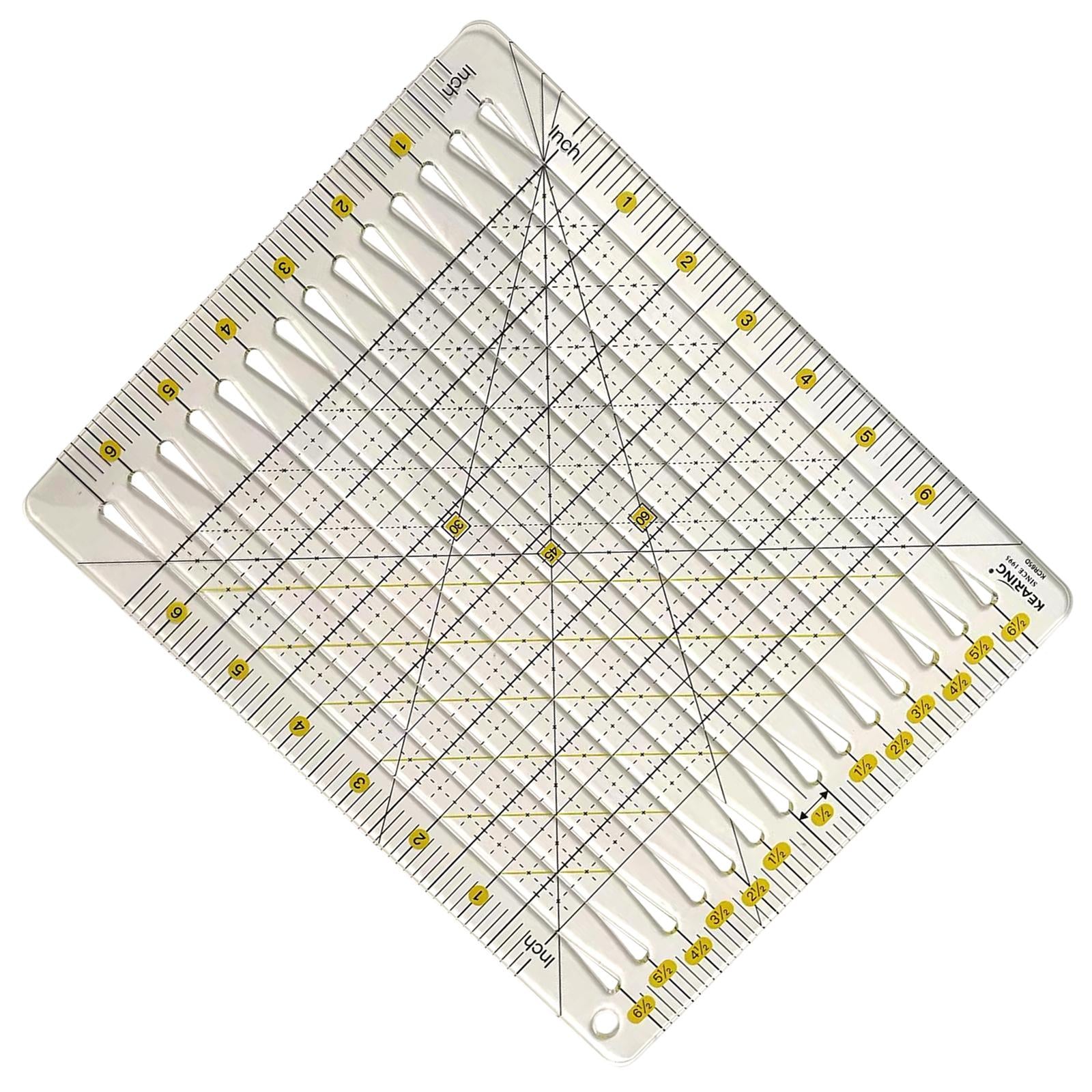 Clear Sewing Ruler Template Double Colored Grid Lines Plastic Cloth Cutting