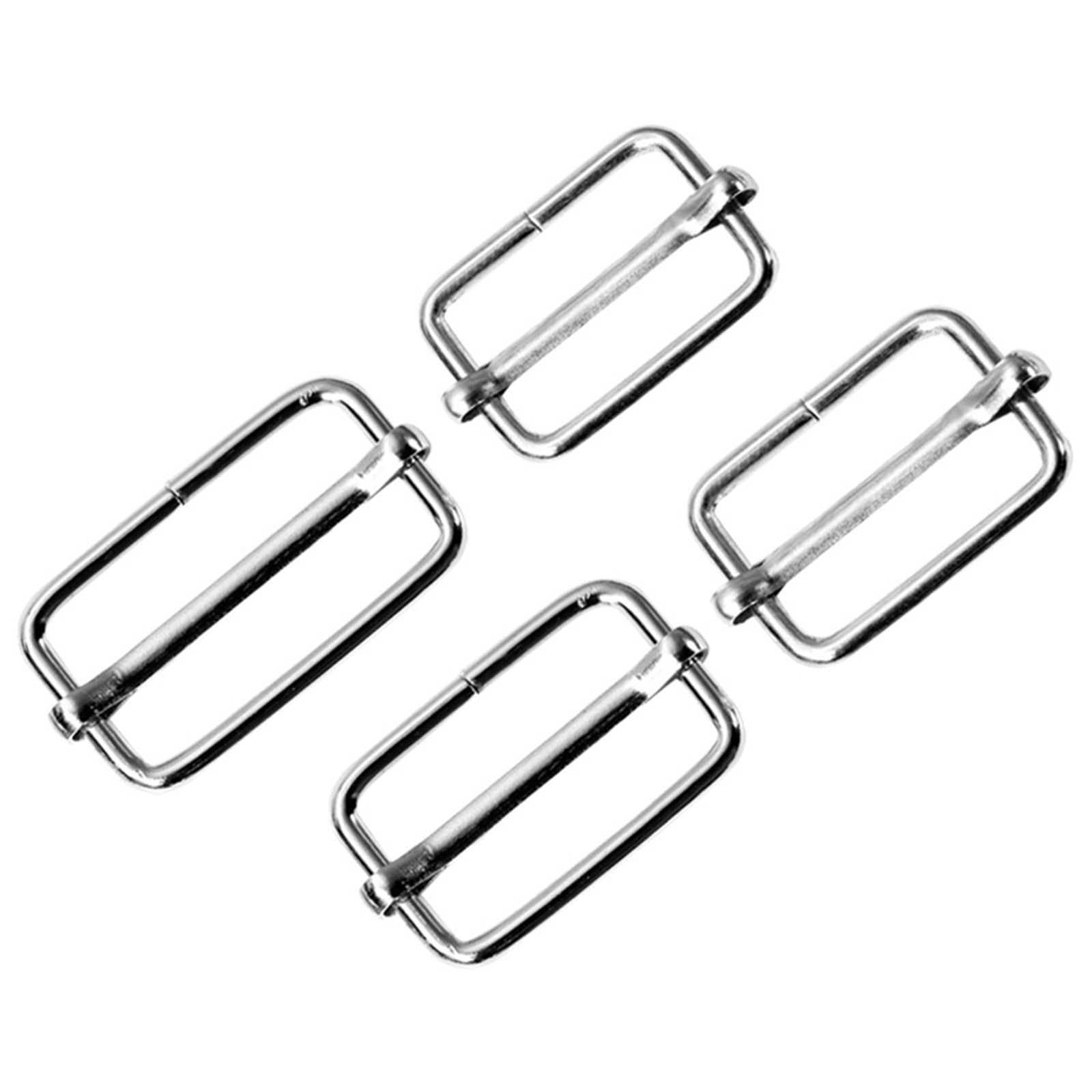 20Pcs Slide Buckle Silver Webbing Slider Adjuster for Fasteners Backpack