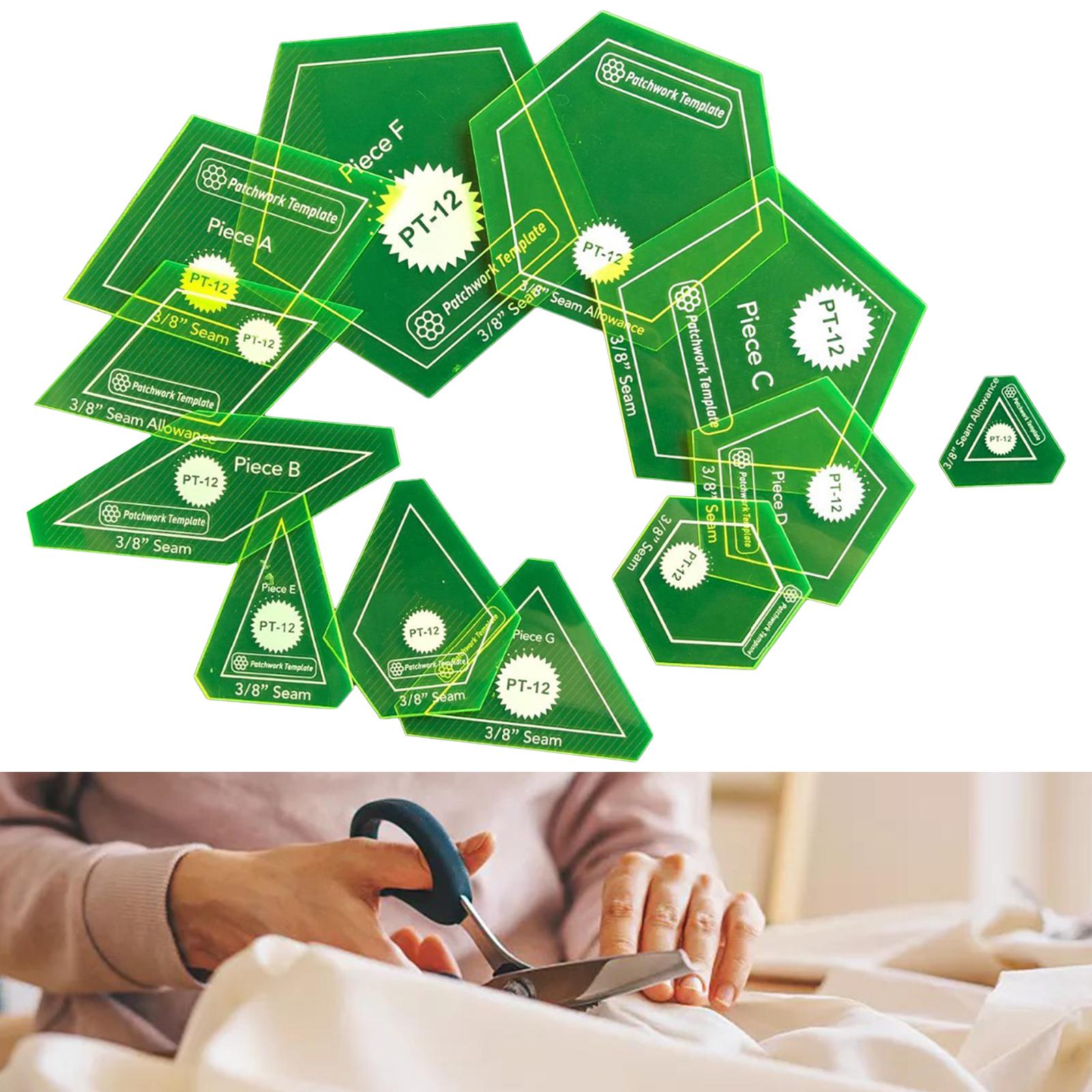 12 Pieces Quilt Templates Acrylic Creative Accessories Portable Template Set