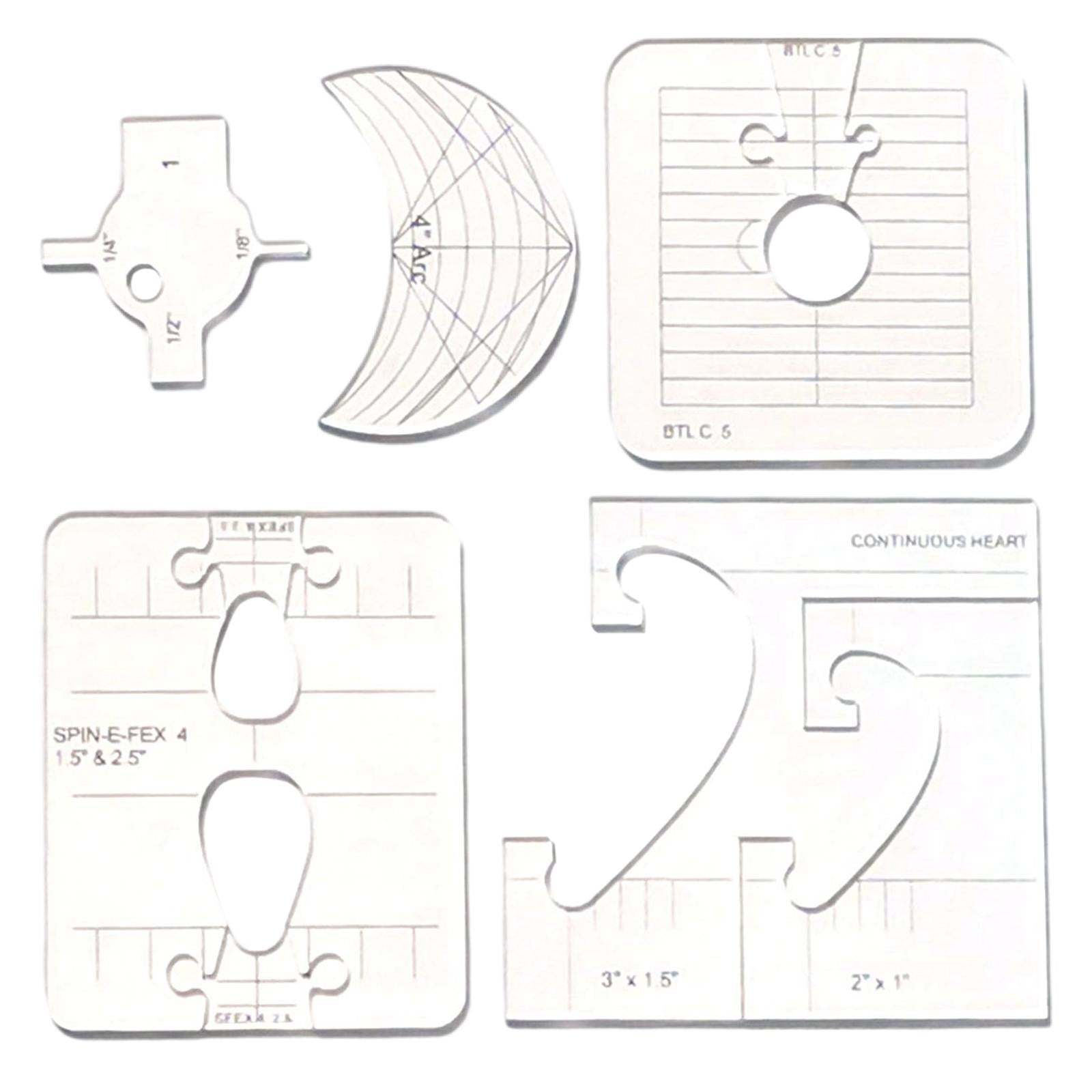 Domestic DIY Sewing Cloth Ruler Quilting Templates Set for Sewing Machine