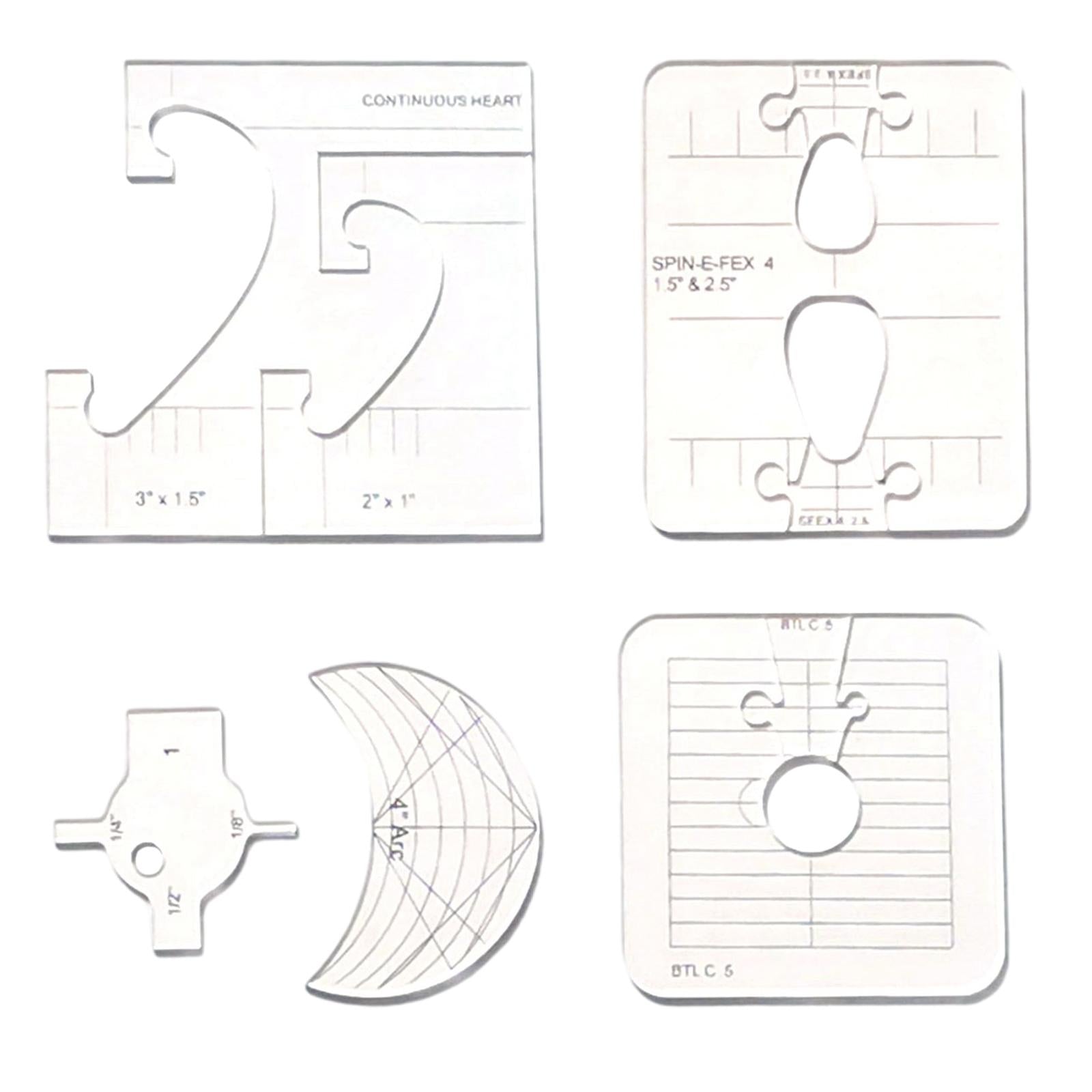 Domestic DIY Sewing Cloth Ruler Quilting Templates Set for Sewing Machine
