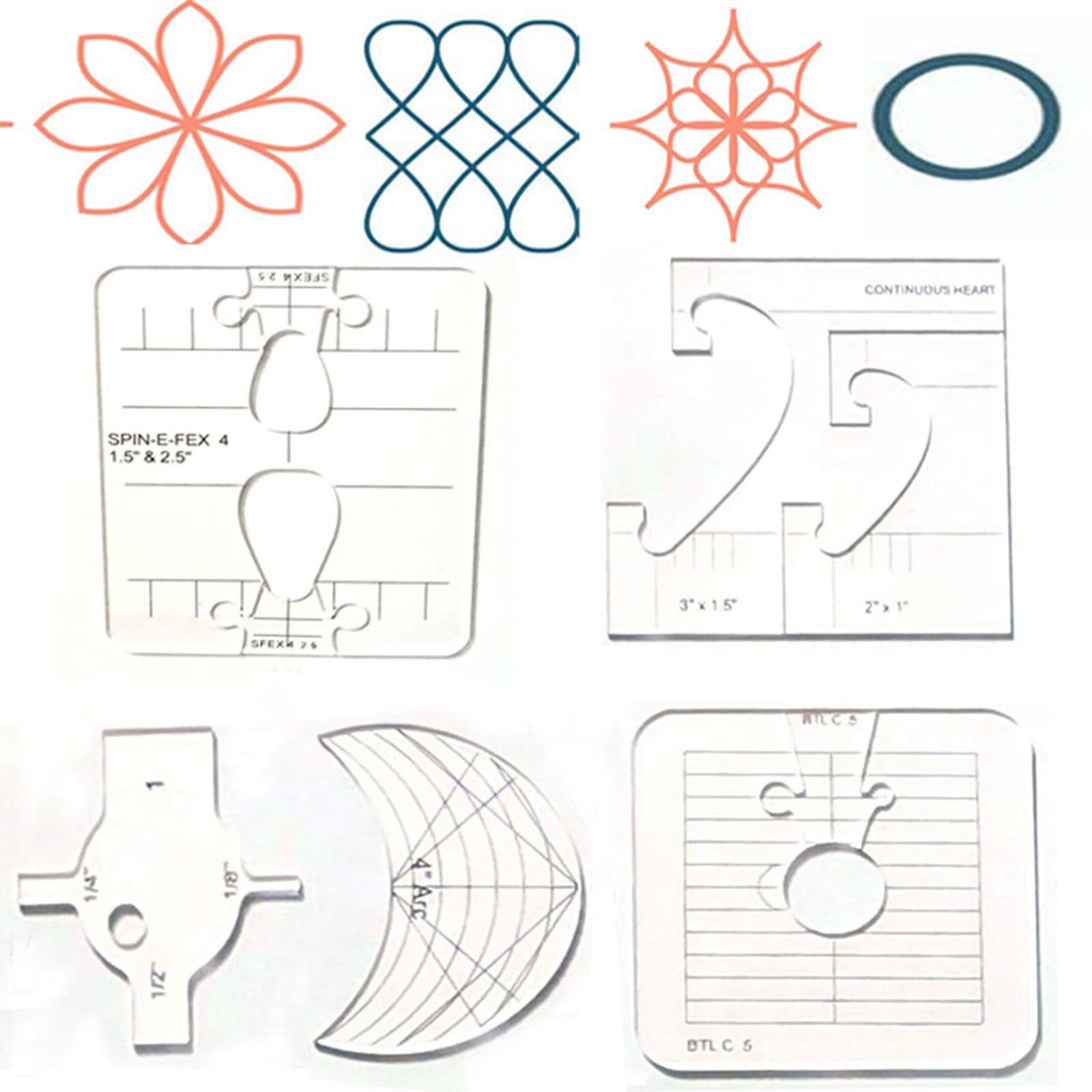 Domestic DIY Sewing Cloth Ruler Quilting Templates Set for Sewing Machine