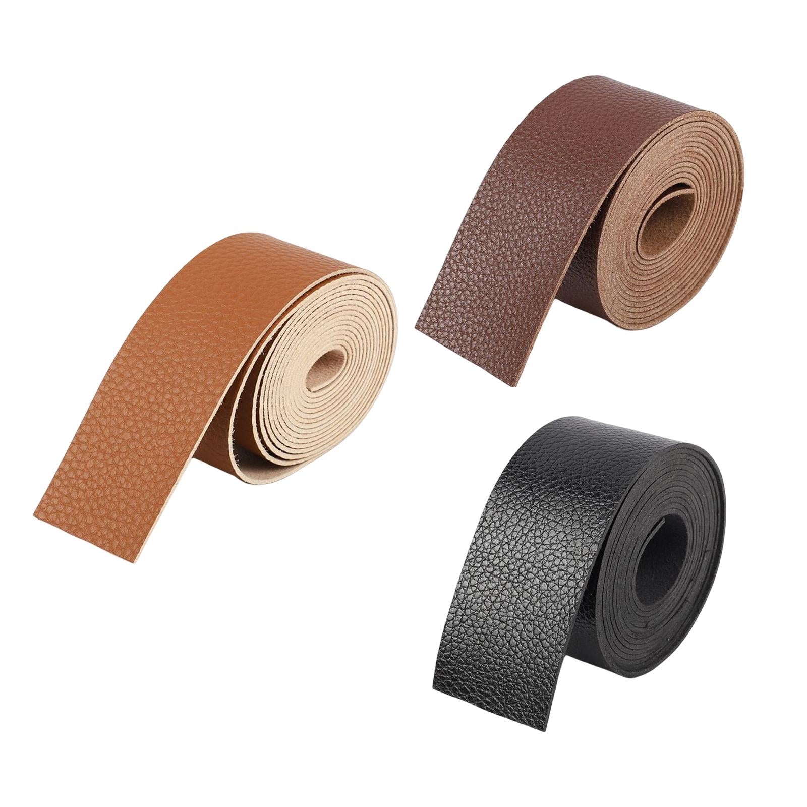 PU Leather Strap Strips Decorative Supplies for Workshop Purse Tooling Black