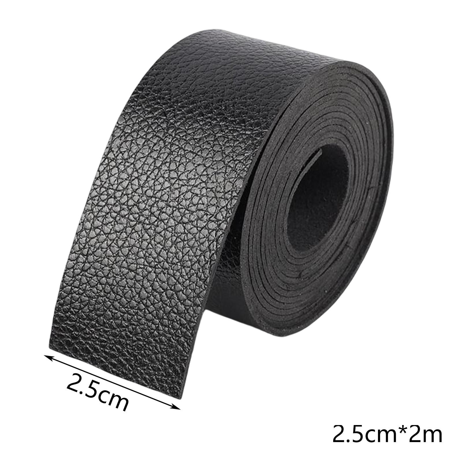 PU Leather Strap Strips Decorative Supplies for Workshop Purse Tooling Black