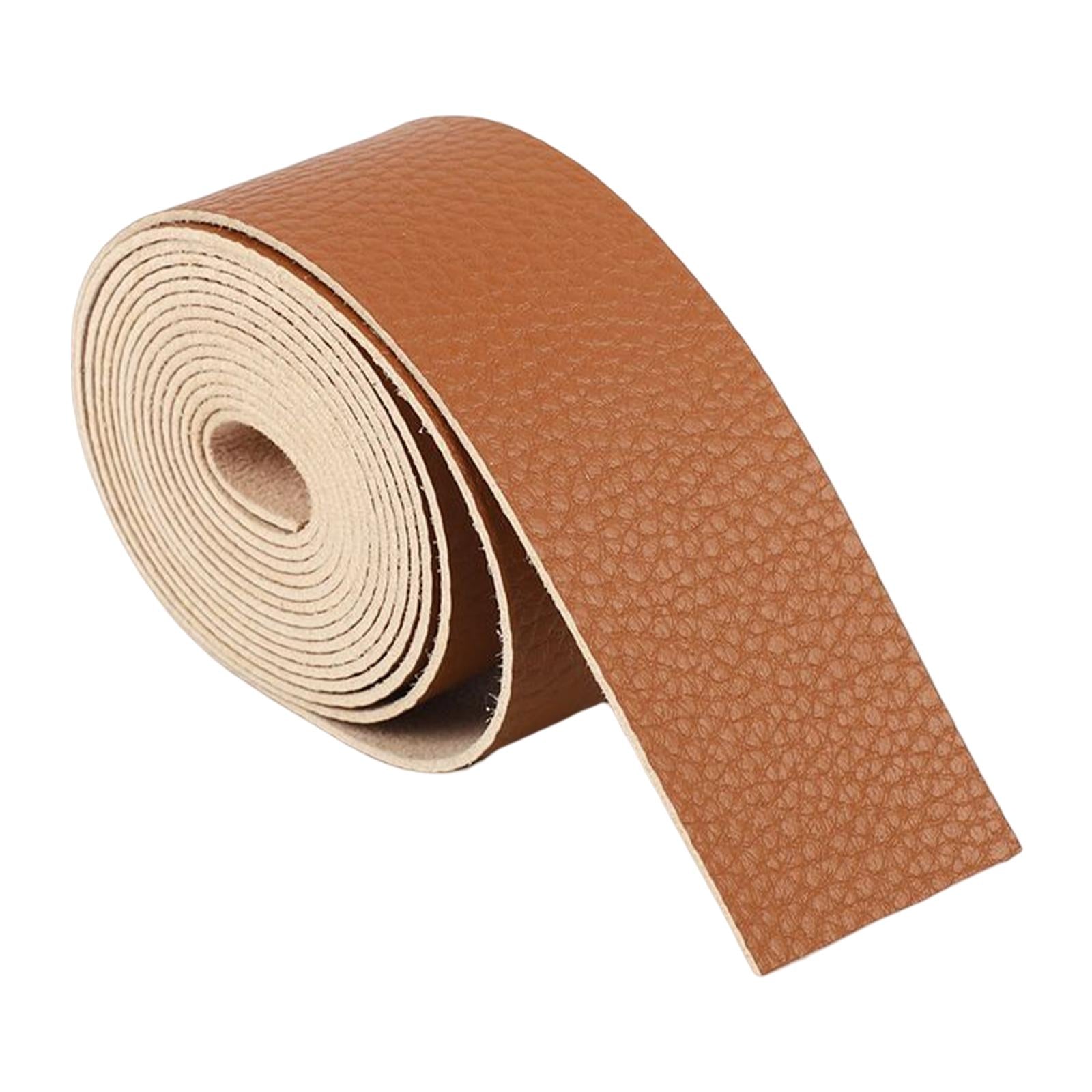 PU Leather Strap Strips Decorative Supplies for Workshop Purse Tooling Brown
