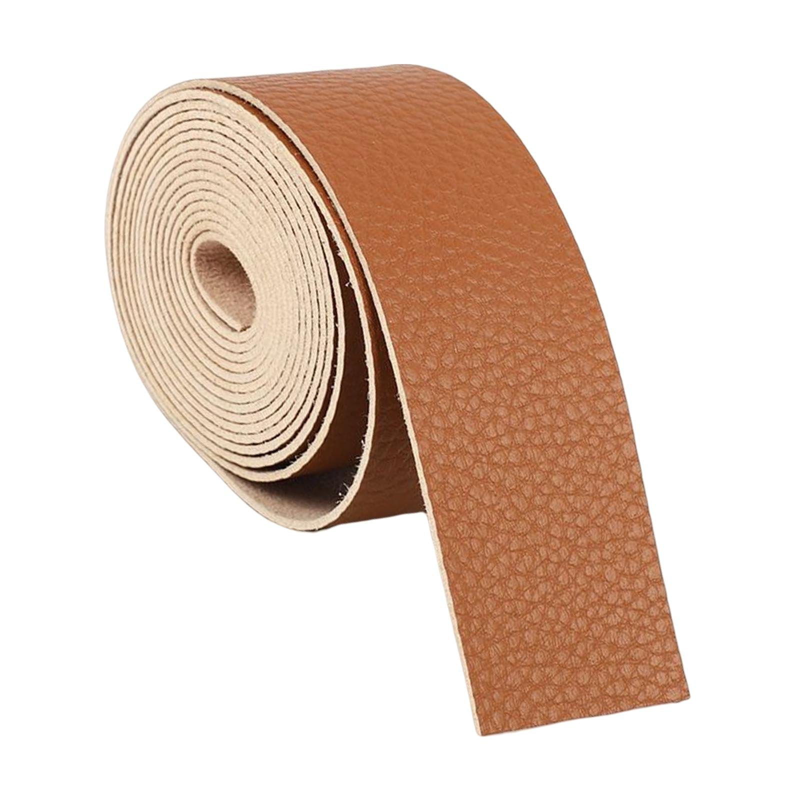 PU Leather Strap Strips Decorative Supplies for Workshop Purse Tooling Brown