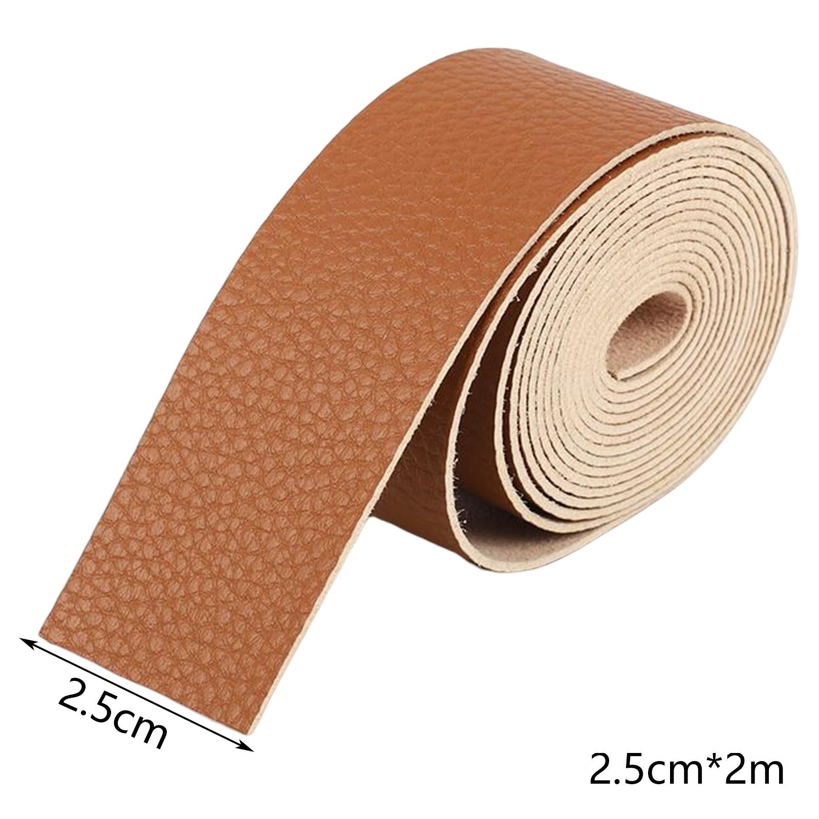 PU Leather Strap Strips Decorative Supplies for Workshop Purse Tooling Brown